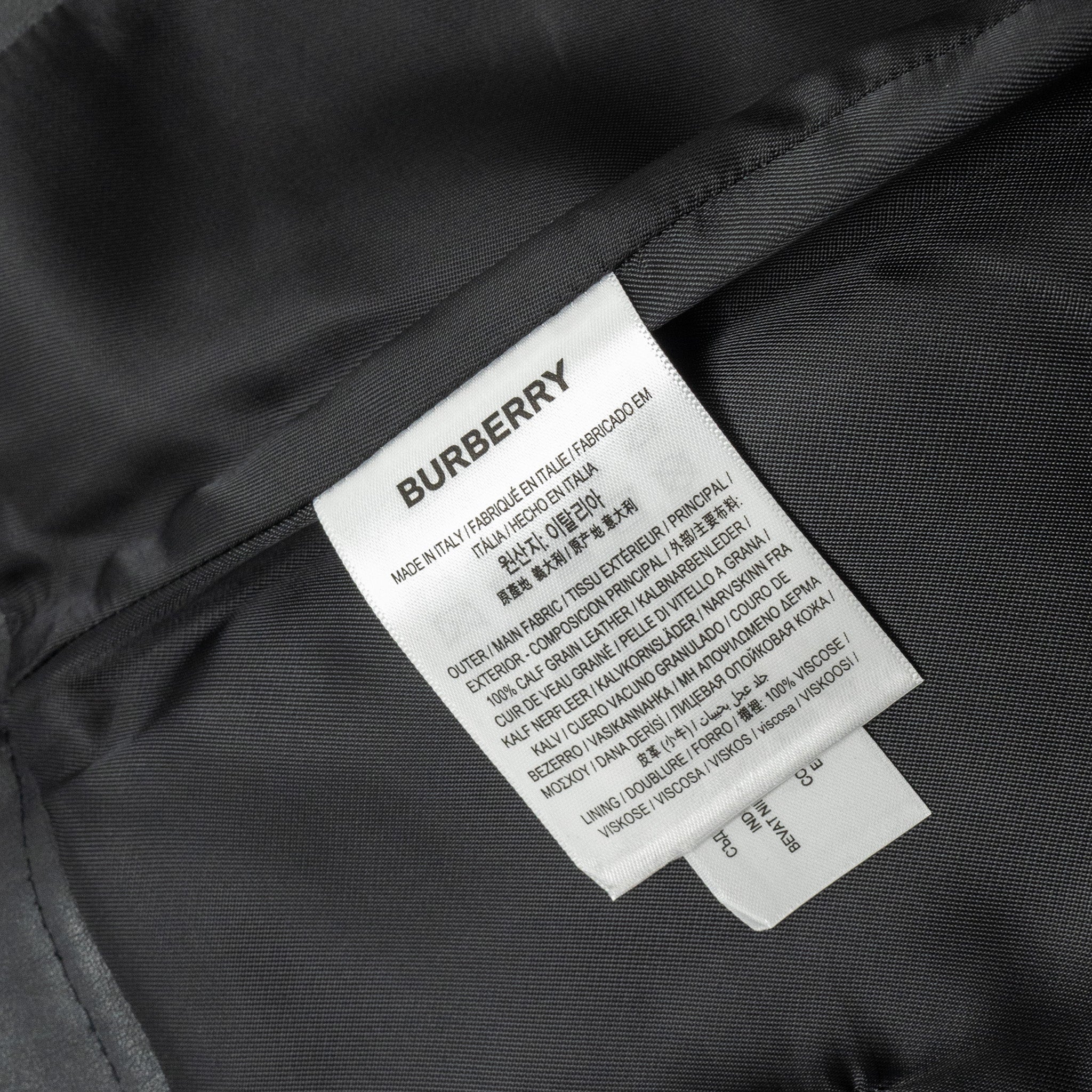 Burberry Size IT38 Zip-Front Mini Skirt Grain Calfskin Black - Image 10