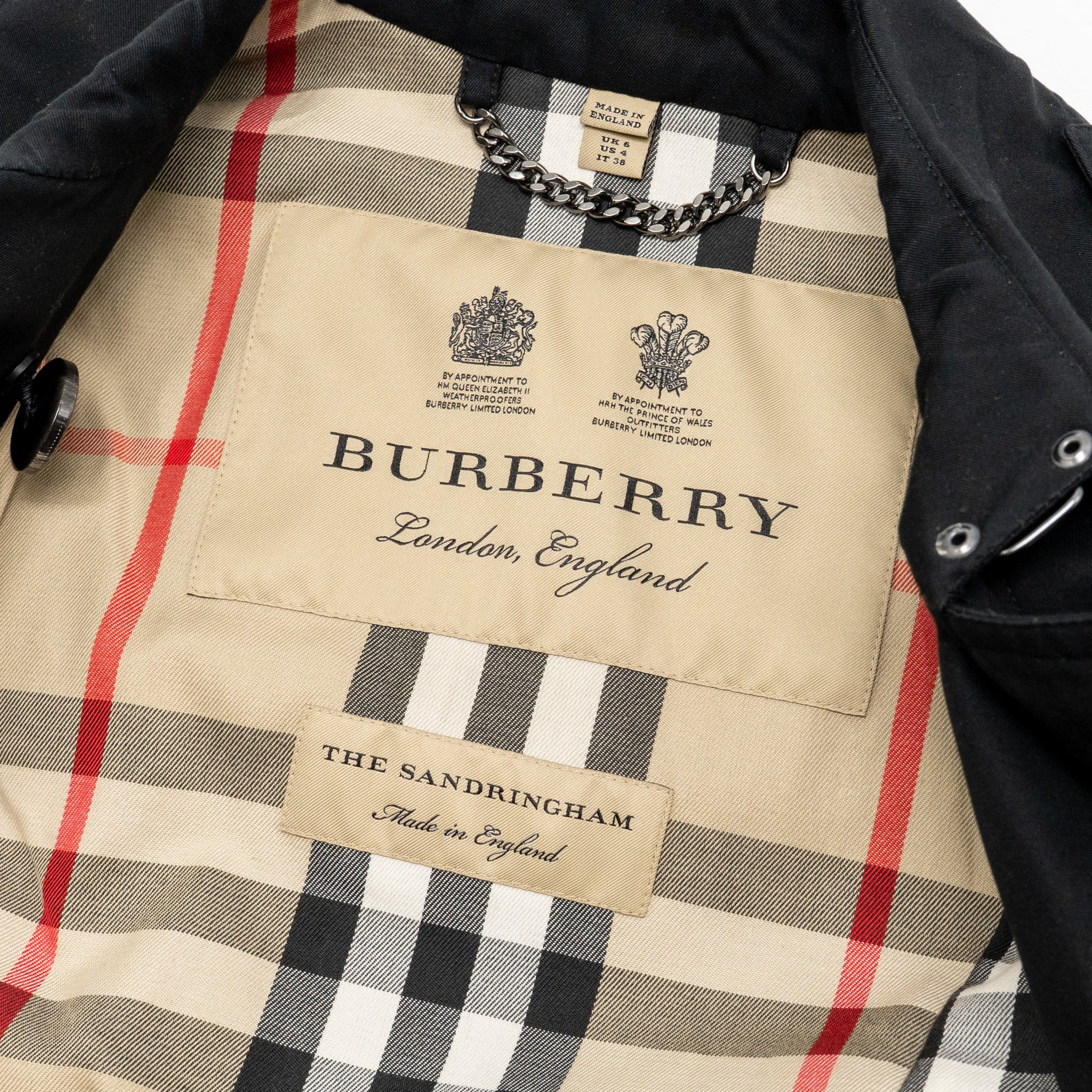 Burberry Size UK6 Sandringham Long Trench Coat Cotton Black SHW - Image 7