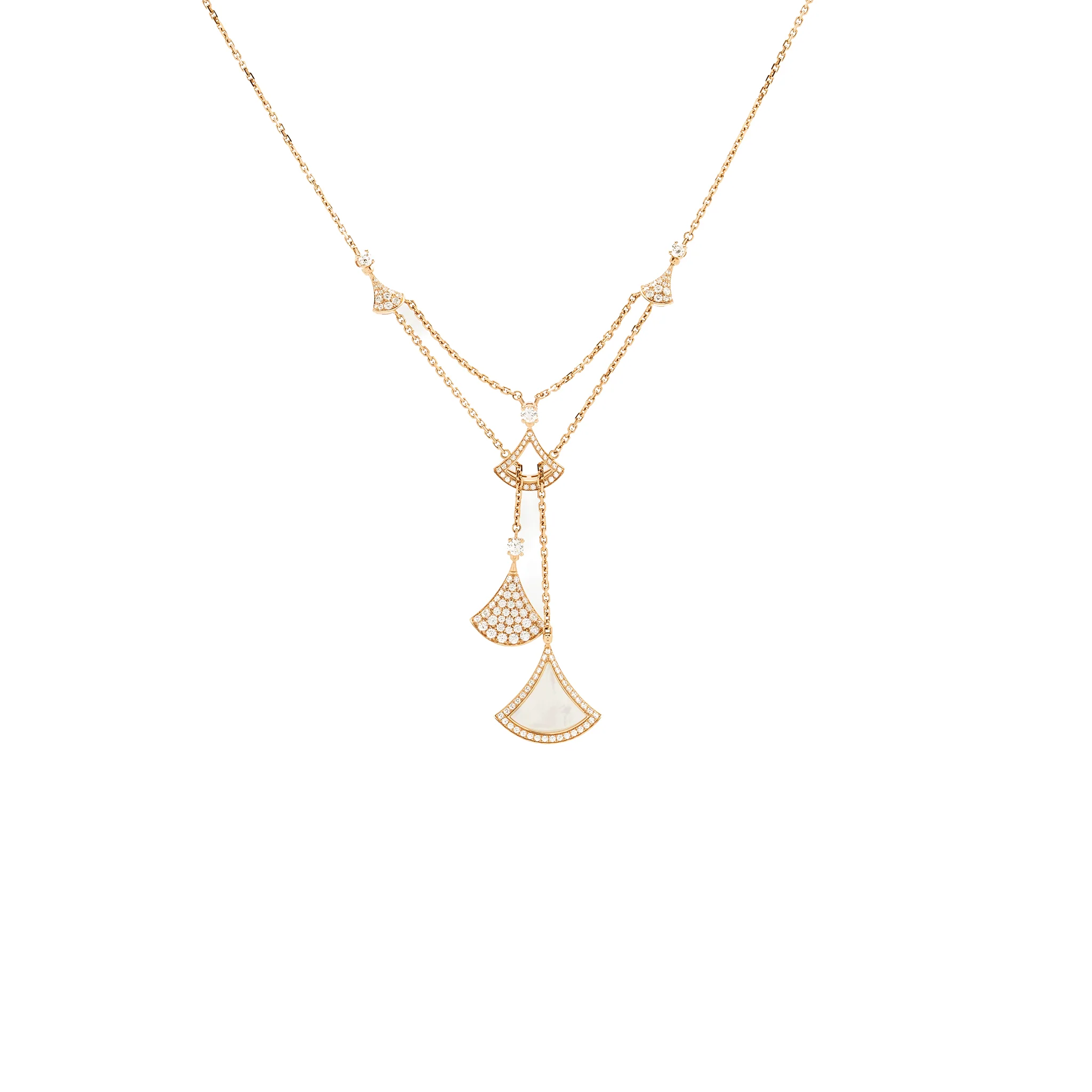 Bvlgari diva’s dream necklace 18k rose gold/ mother of pearl with diamonds