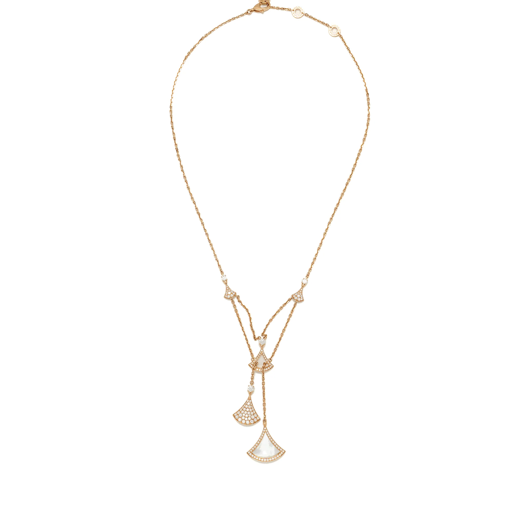 Bvlgari diva’s dream necklace 18k rose gold/ mother of pearl with diamonds - Image 3