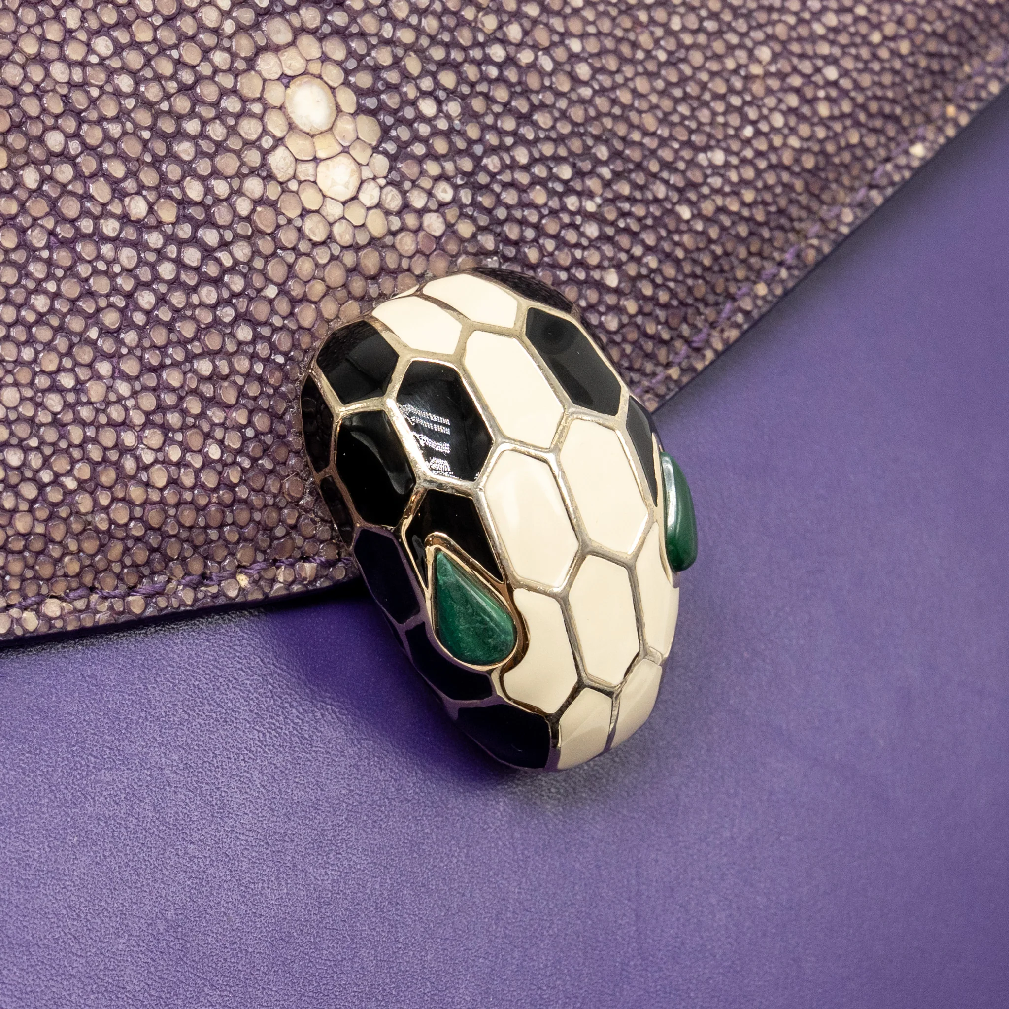 Bvlgari Serpenti Forever Bag Crystal Galuchat/Calfskin Purple LGHW - Image 11