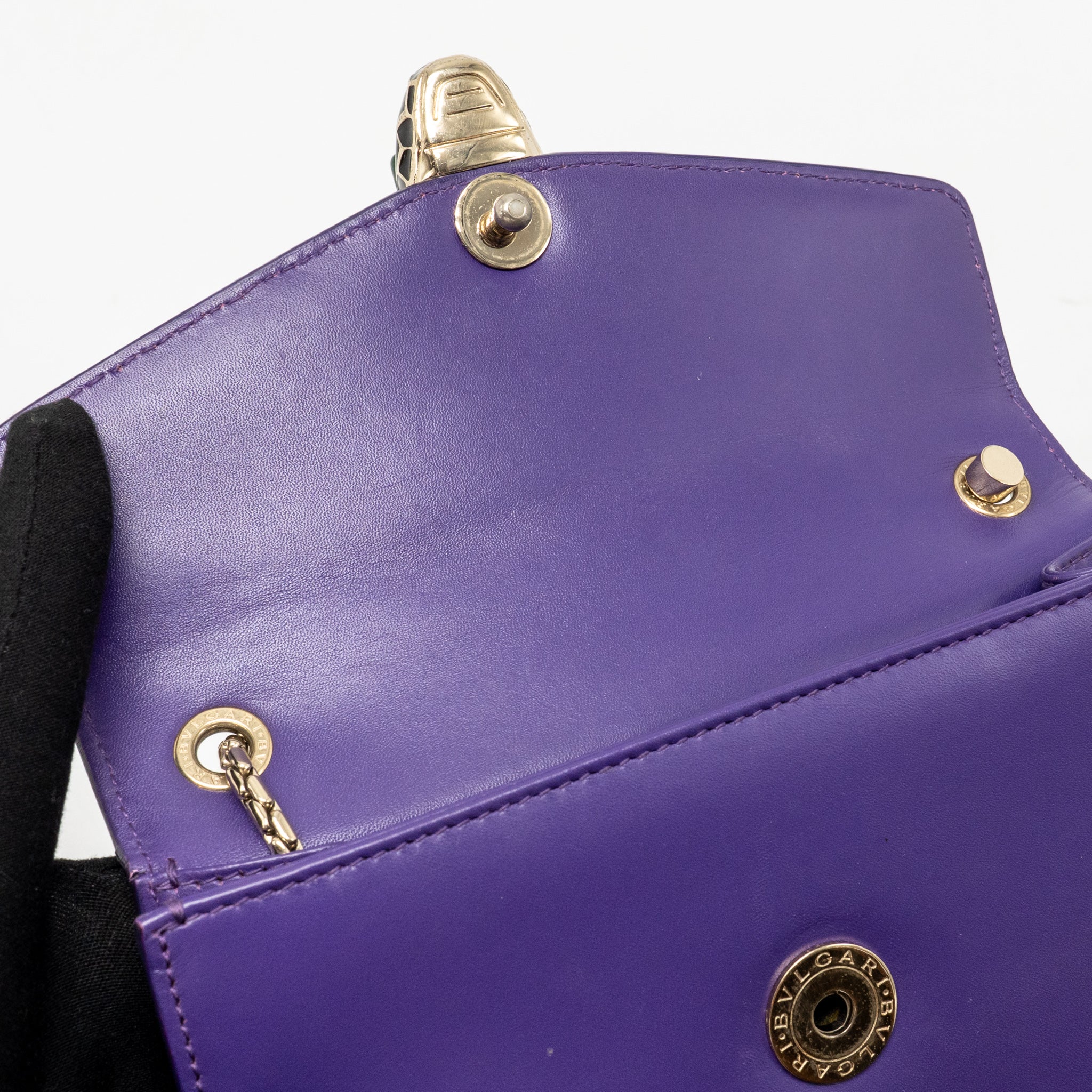 Bvlgari Serpenti Forever Bag Crystal Galuchat/Calfskin Purple LGHW - Image 13