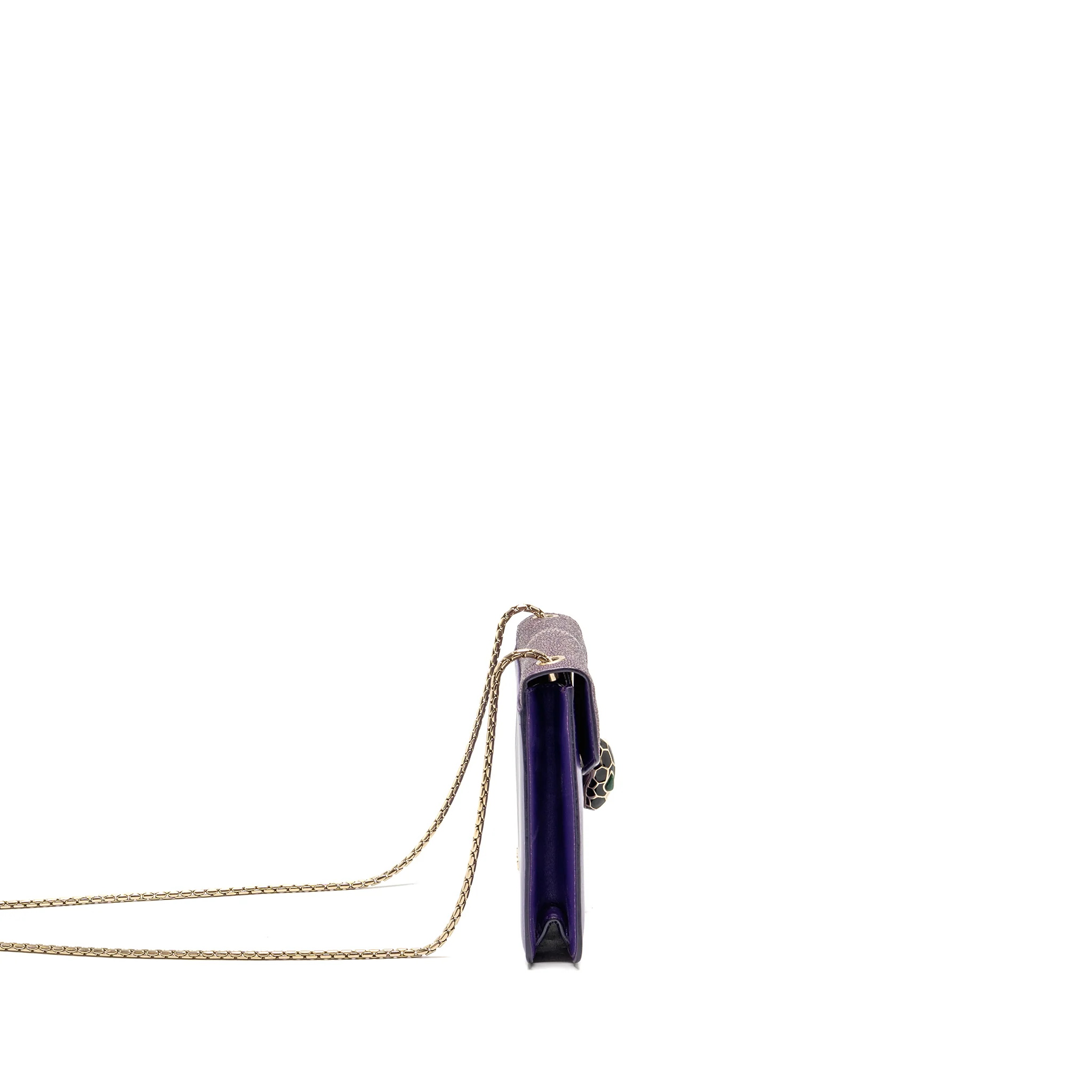 Bvlgari Serpenti Forever Bag Crystal Galuchat/Calfskin Purple LGHW - Image 3
