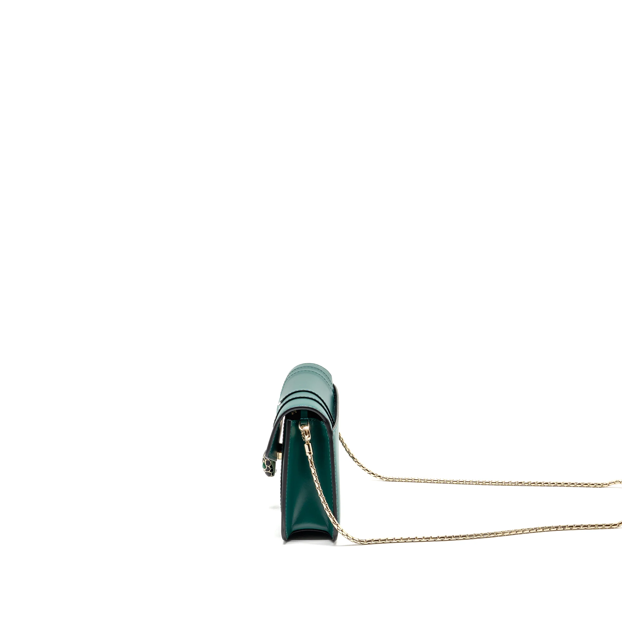 Bvlgari Serpenti Forever Wallet on Chain Calfskin Green LGHW - Image 4