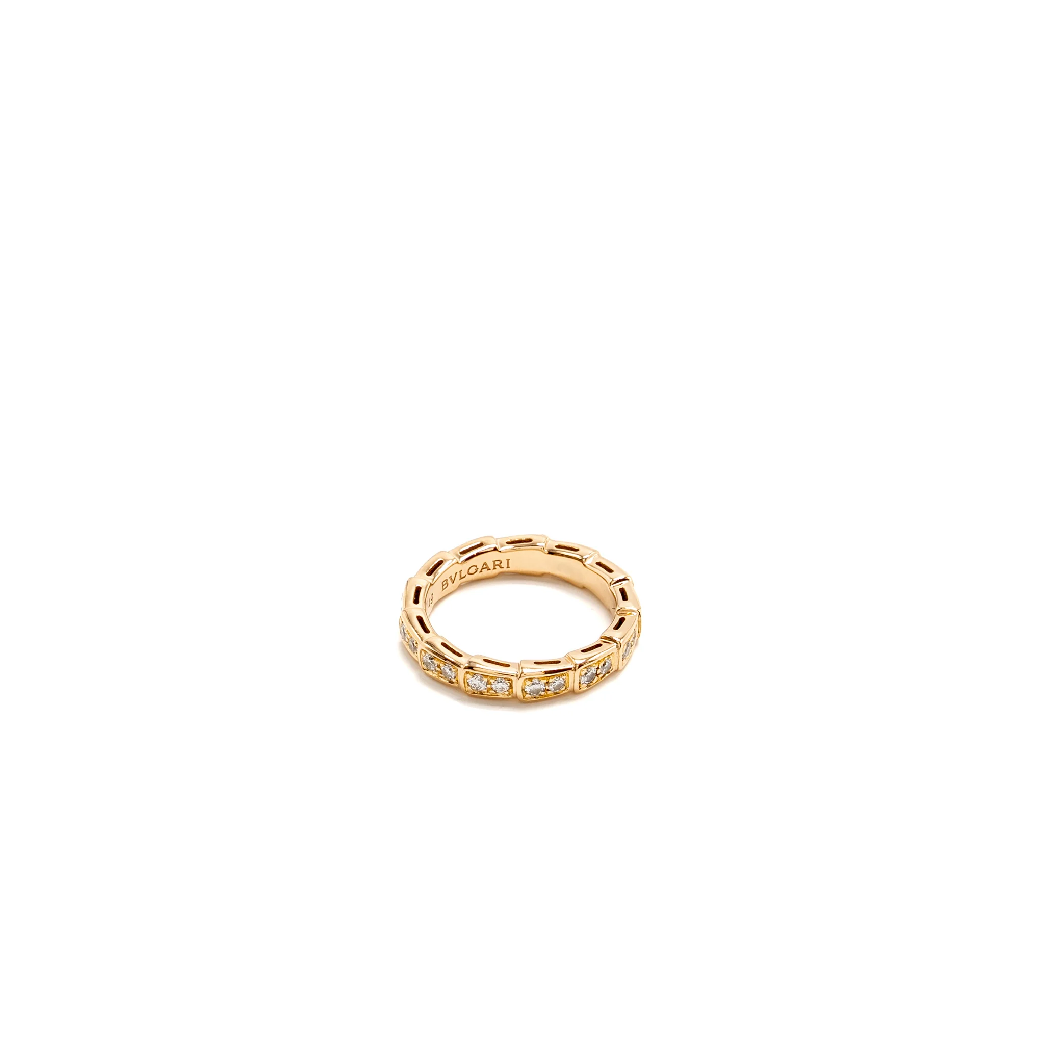 Bvlgari Size 49 Serpenti Viper Ring Pink Gold, Diamonds - Image 4