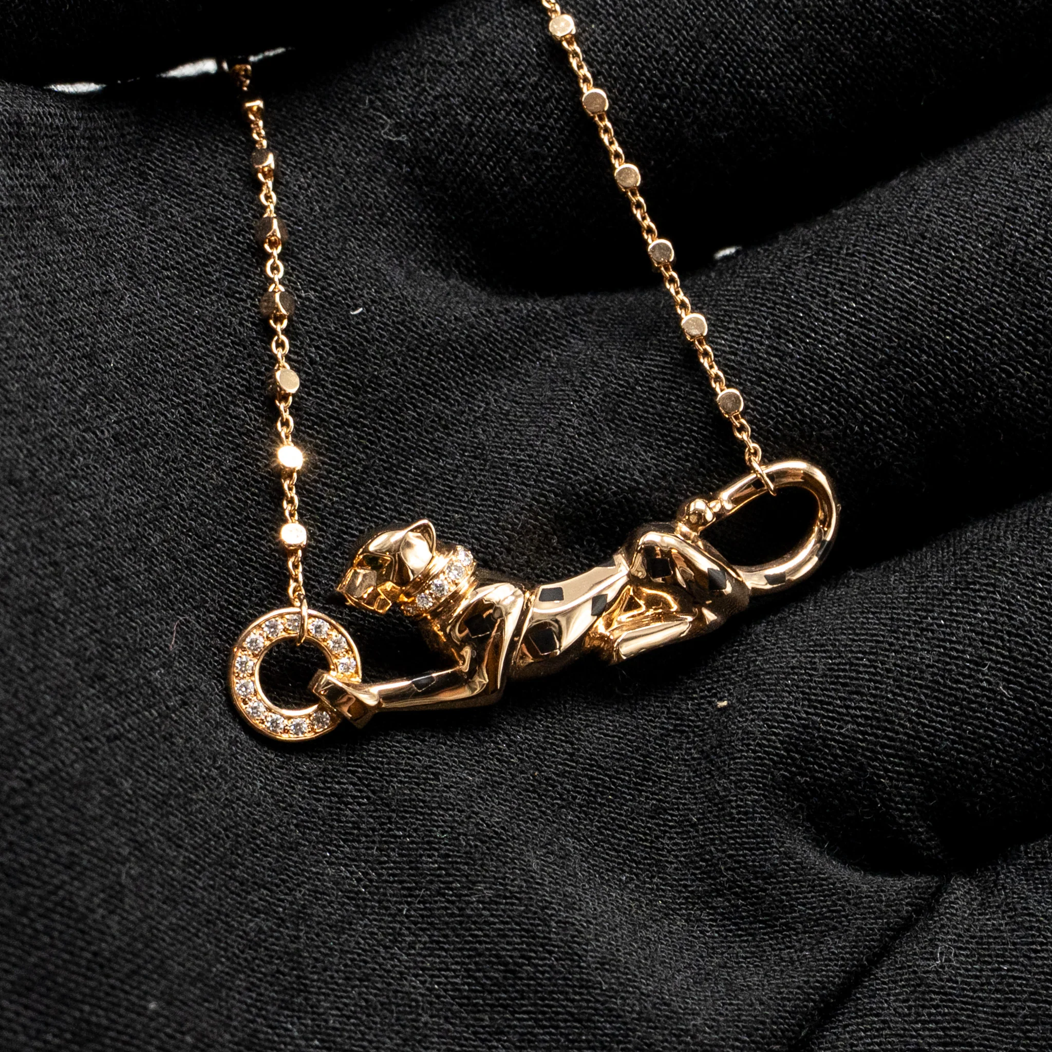 Cartier Panther De Cartier Pendant Rose Gold/Tsavorite Garnets/Diamonds - Image 4