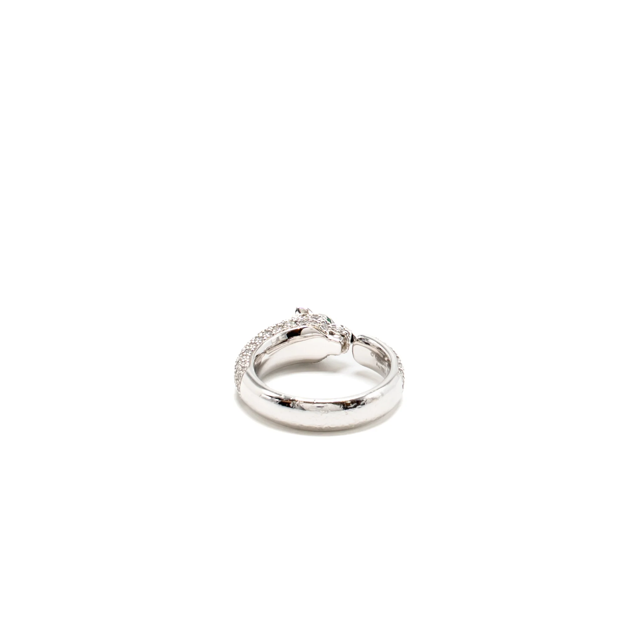 Cartier Size 53 Panthere de Cartier Ring, Small Model, Paved Emeralds, Onyx, White gold with Diamonds - Image 4