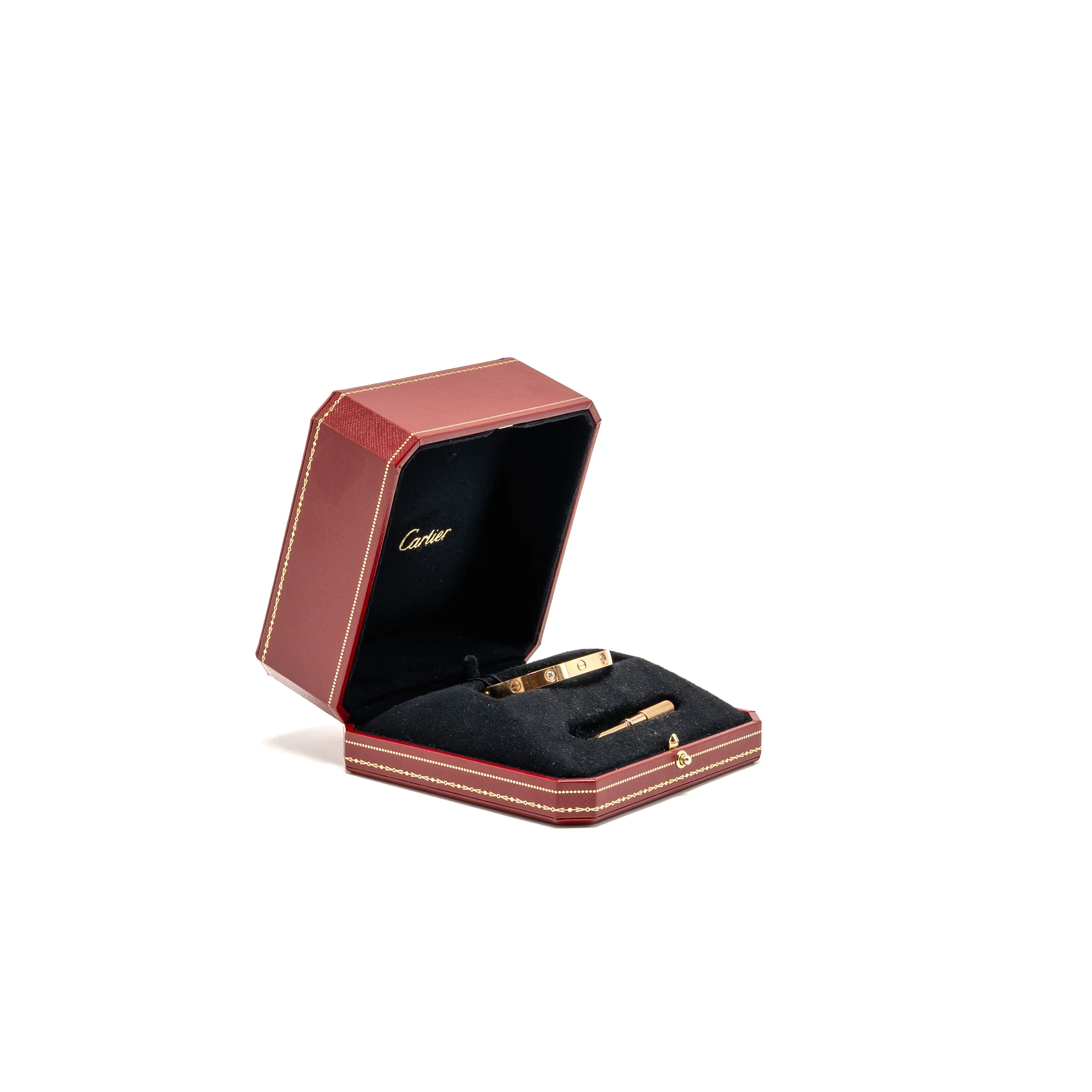 Cartier size 16 love bracelet rose gold with 4 diamonds - Image 2
