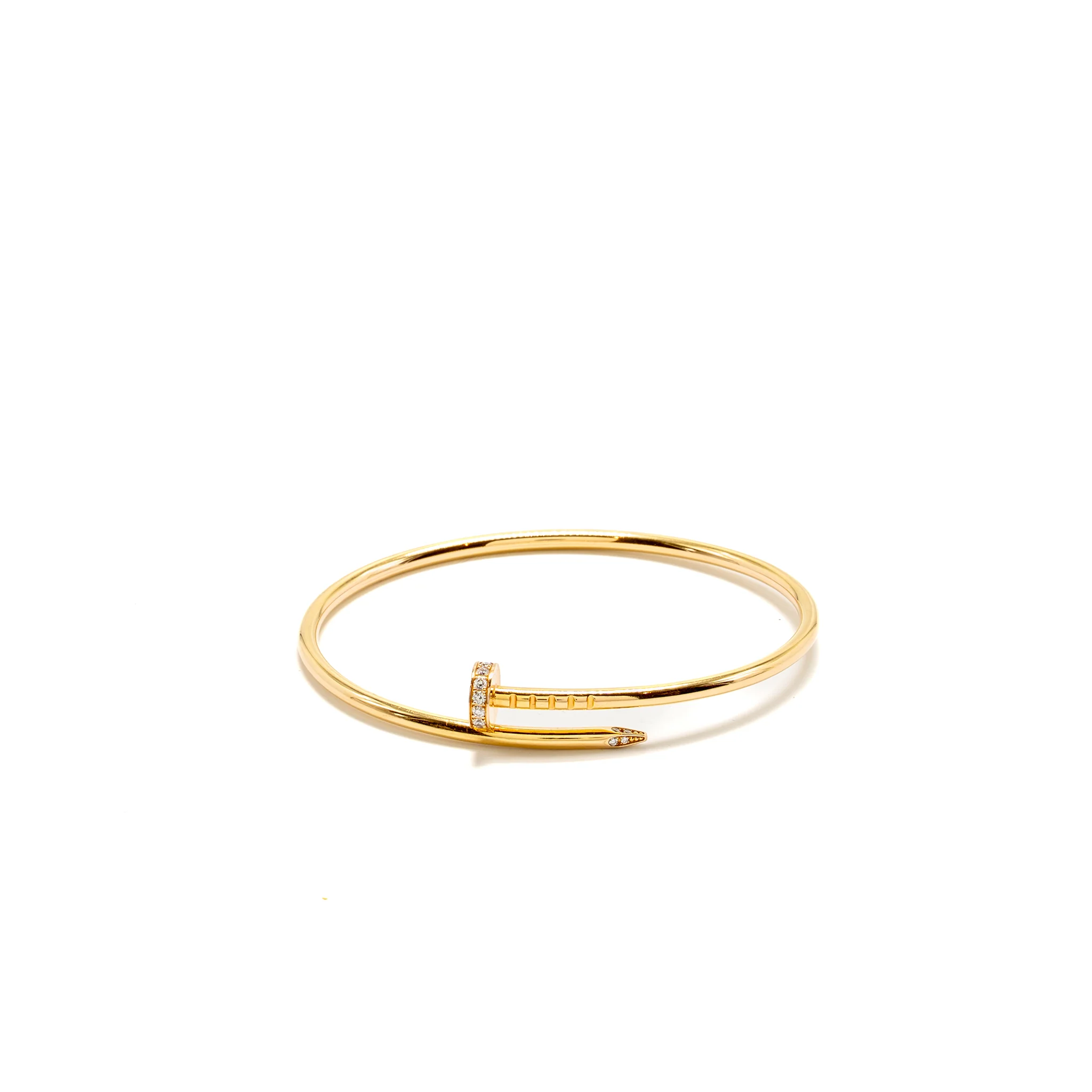 Cartier size 16 Juste Un clou bracelet, small model yellow gold with diamonds