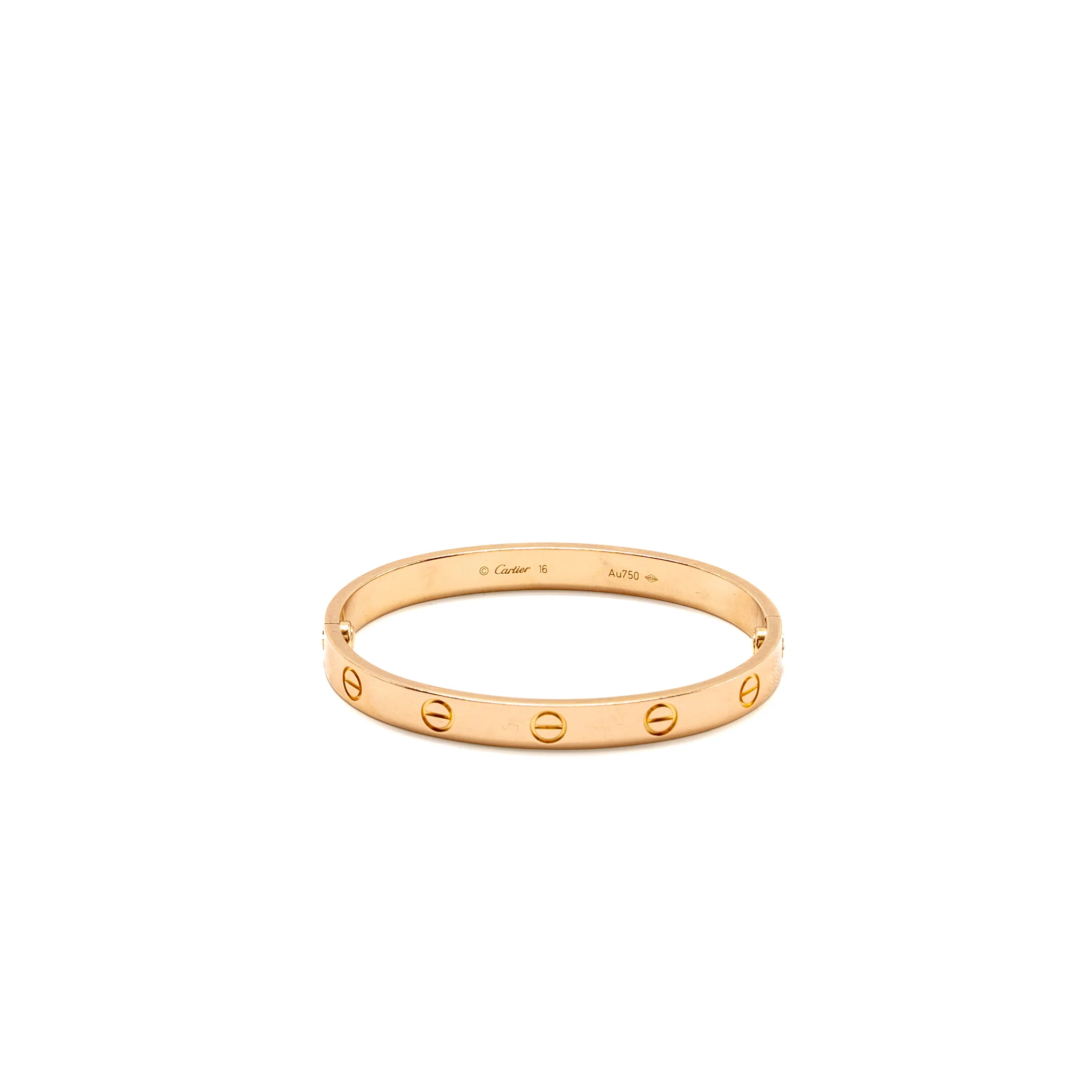 Cartier size 16 love bracelet rose gold