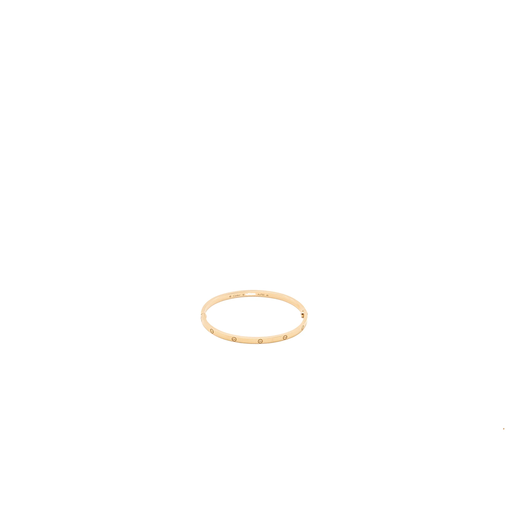Cartier Size 18 Love Bracelet Small Model Rose Gold - Image 4