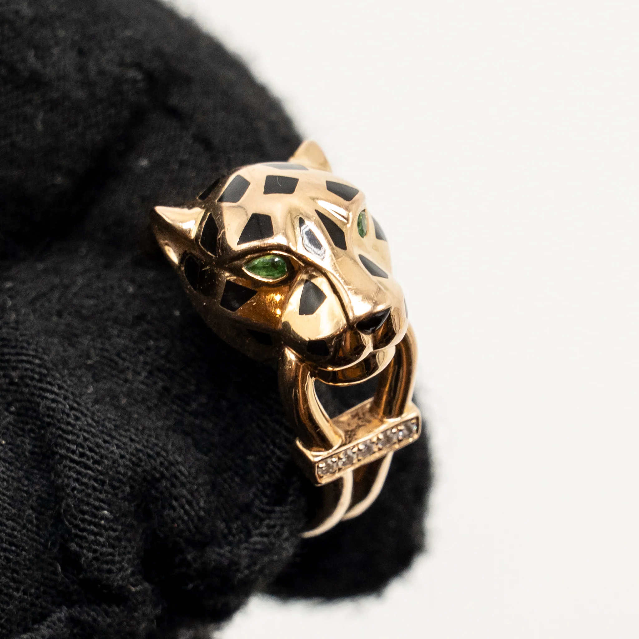 Cartier size 48 Panthere de Cartier ring, rose gold diamonds/onyx - Image 5