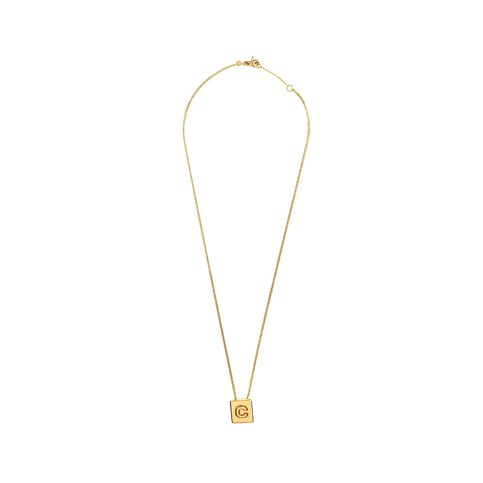 Celine Alphabet C Necklace In Brass Gold Tone - Image 2