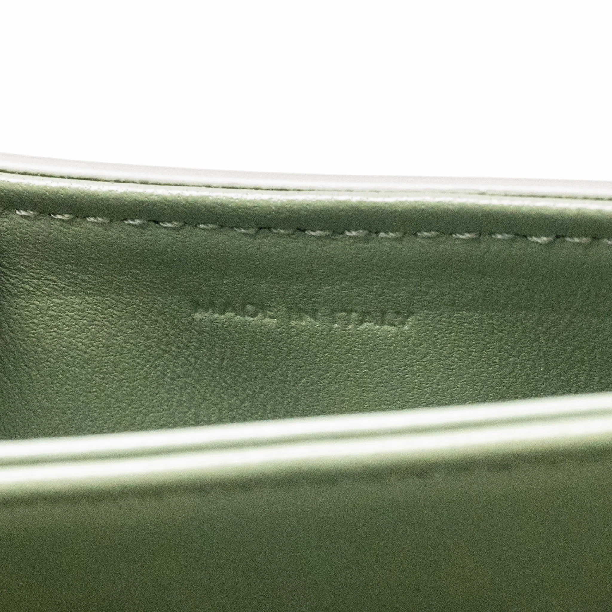 Celine Besace Clea Triomphe Chain Bag Shiny Calfskin Green GHW - Image 16
