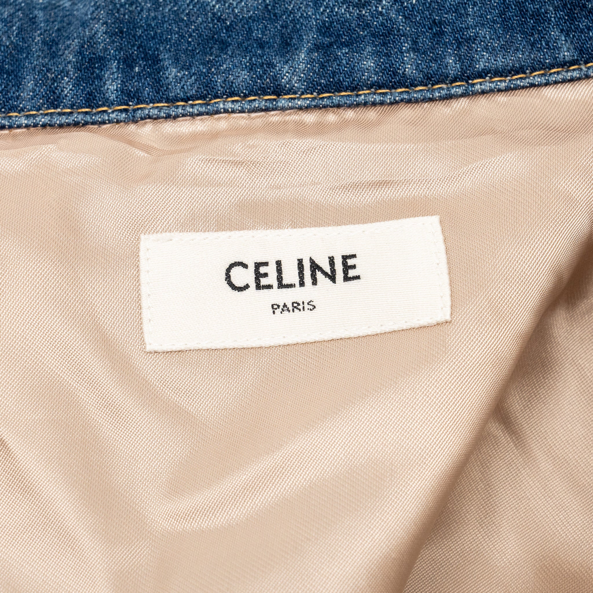 Celine Size M Star Detailed Teddy Denim Jacket Cotton Blue - Image 7