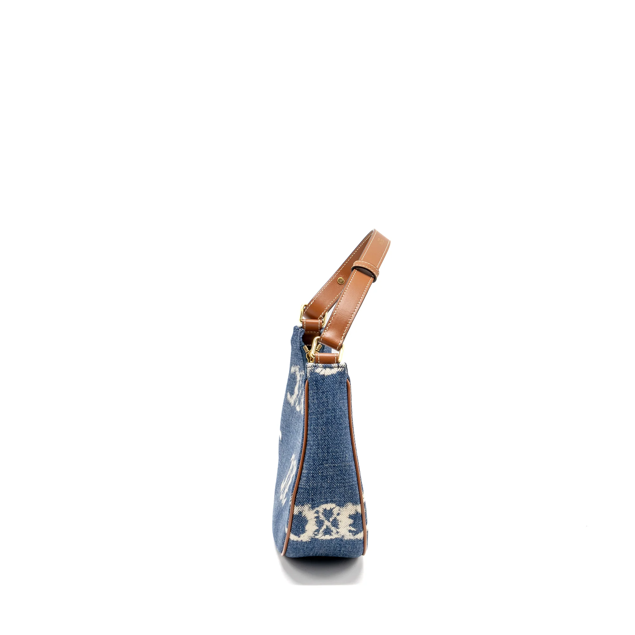 Celine Medium Ava Bag With Triomphe Denim Navy/Tan GHW - Image 4