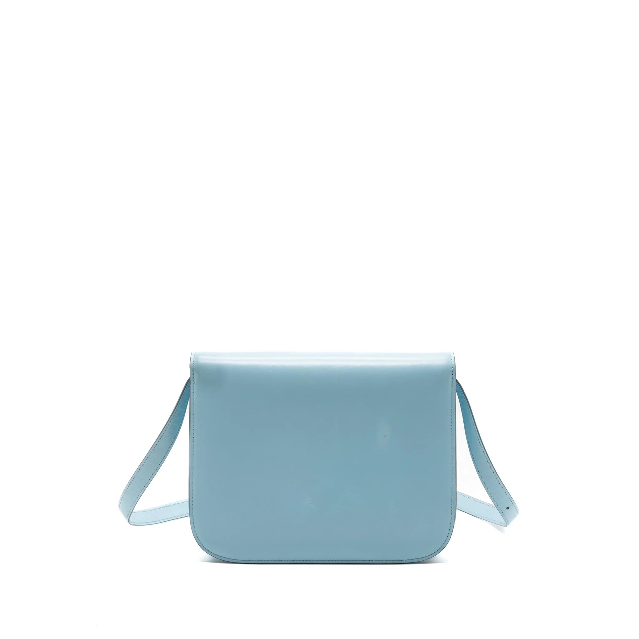 Celine medium classic box bag calfskin light blue SHW - Image 2