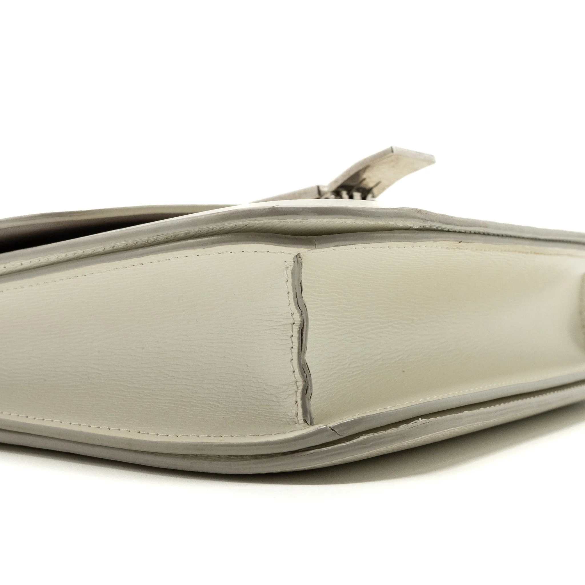Celine Medium Classic Box Bag Calfskin White SHW - Image 7