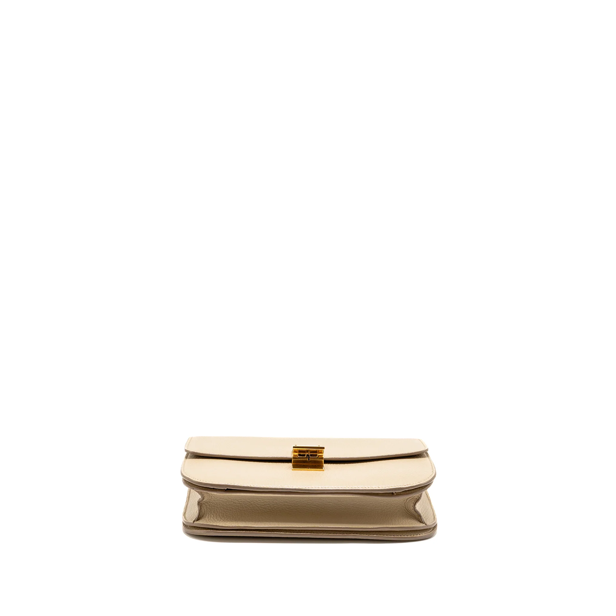 Celine Medium Classic Box Bag Goatskin Beige GHW - Image 5