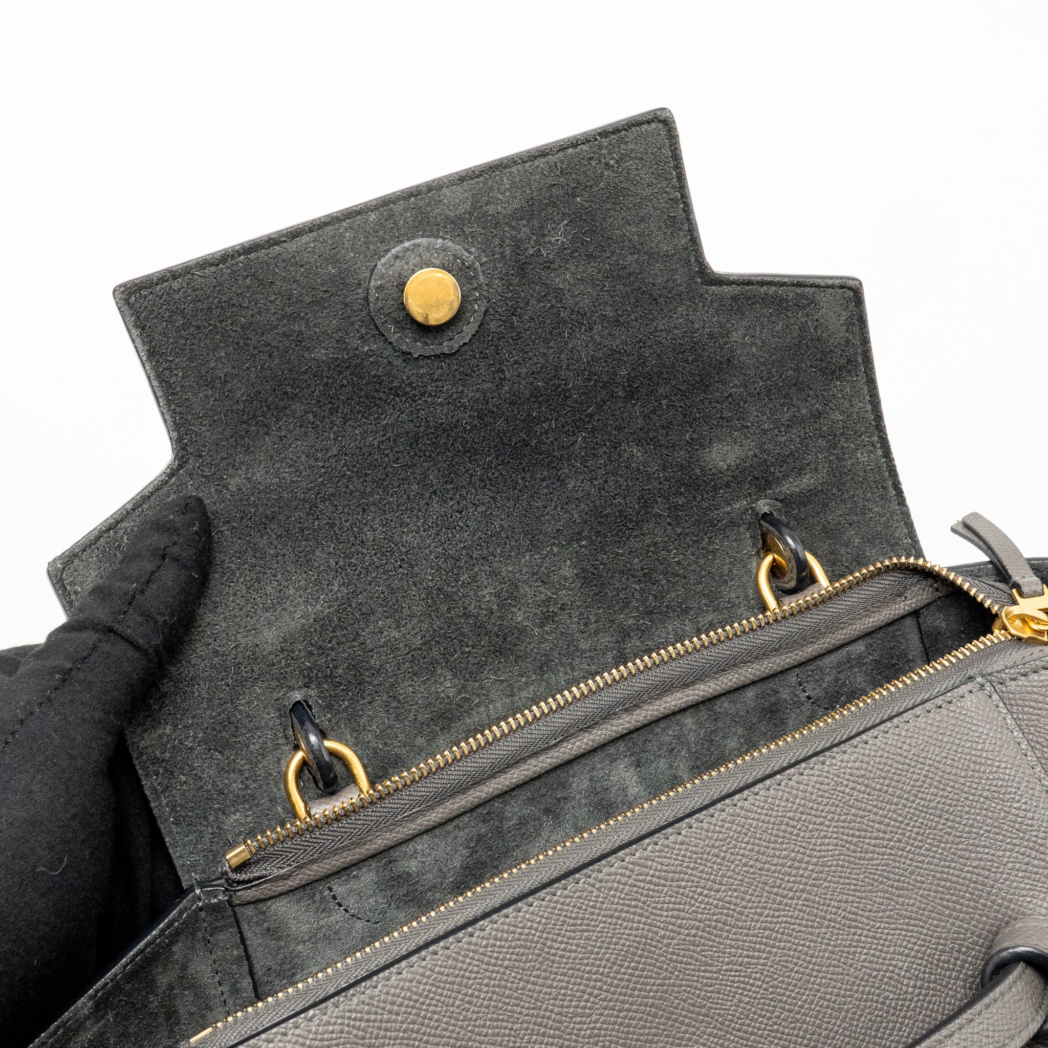 Celine Micro belt bag calfskin grey GHW - Image 13
