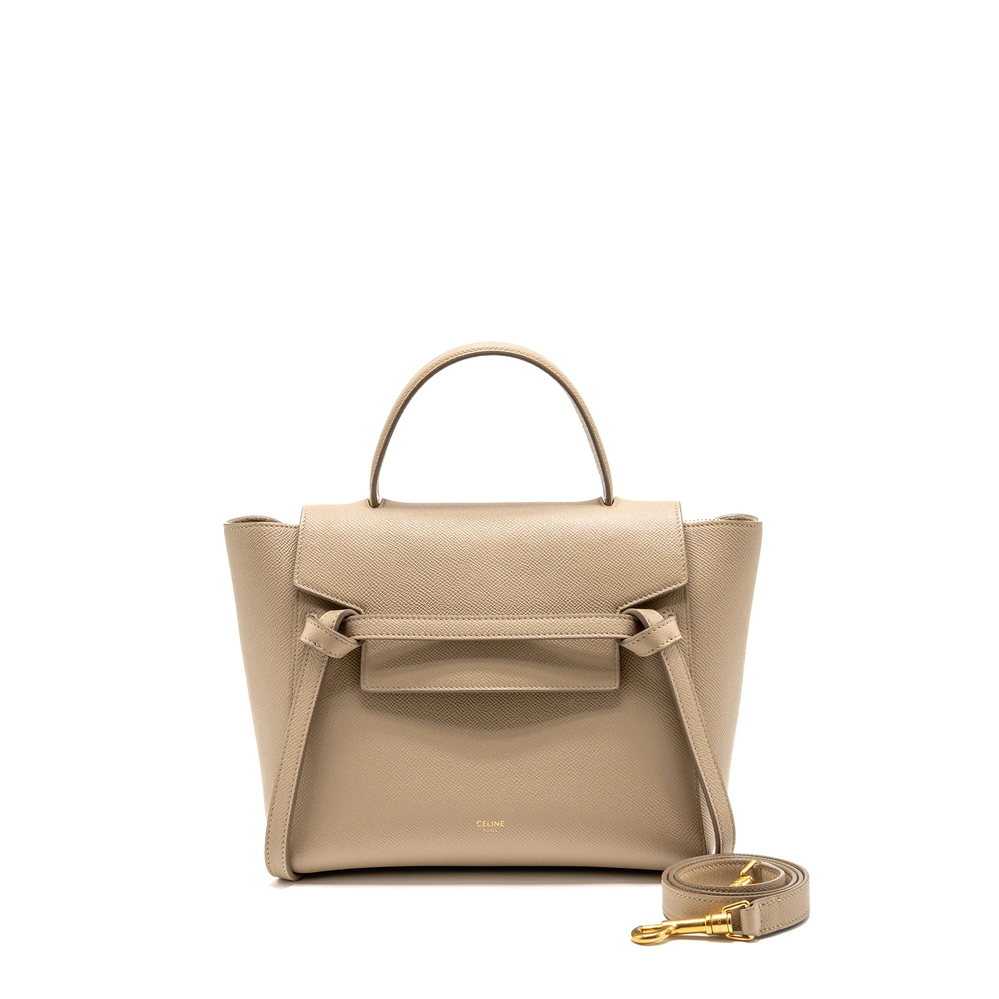 Celine Micro Belt Bag Grained Calfskin Beige GHW