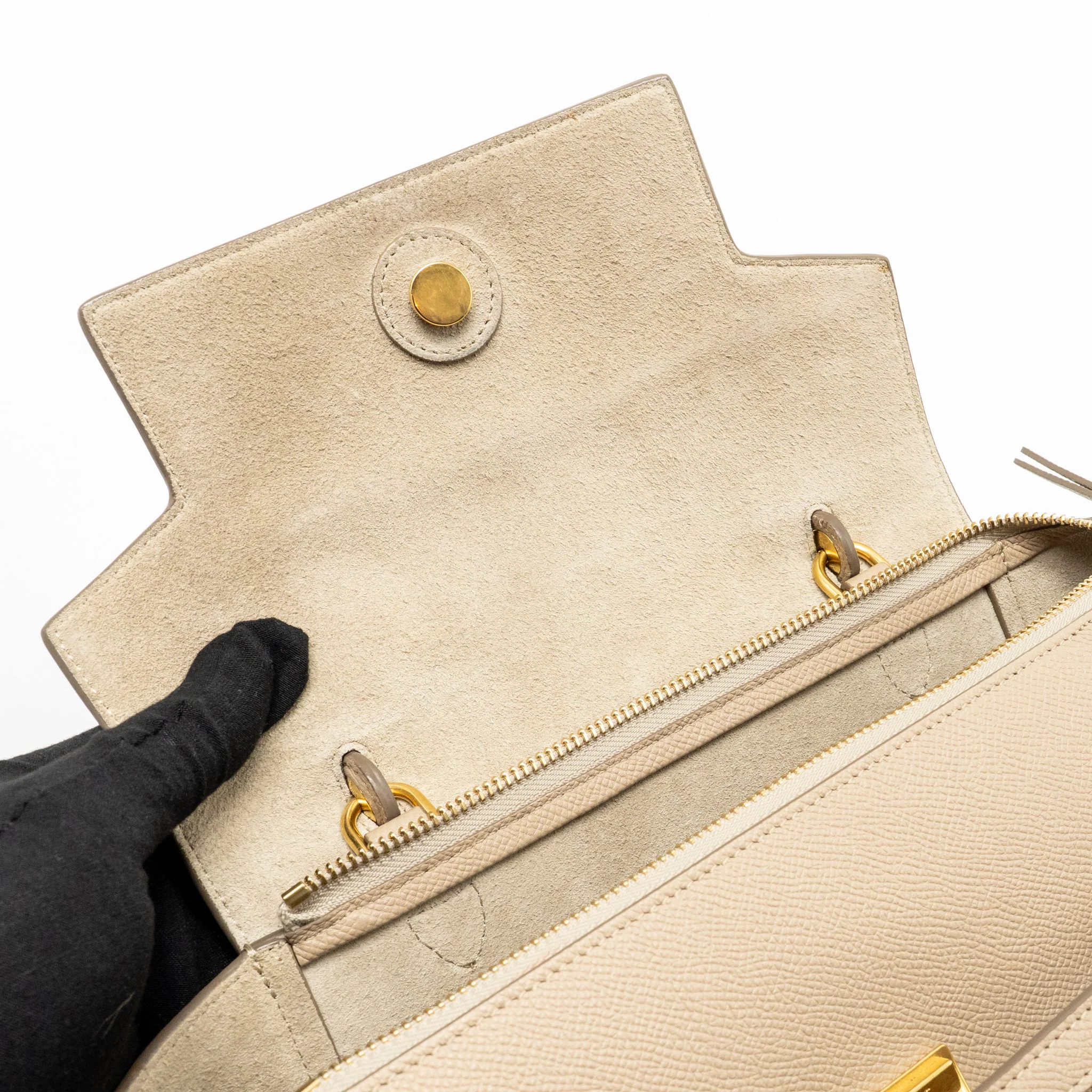 Celine Micro Belt Bag Grained Calfskin Beige GHW - Image 14