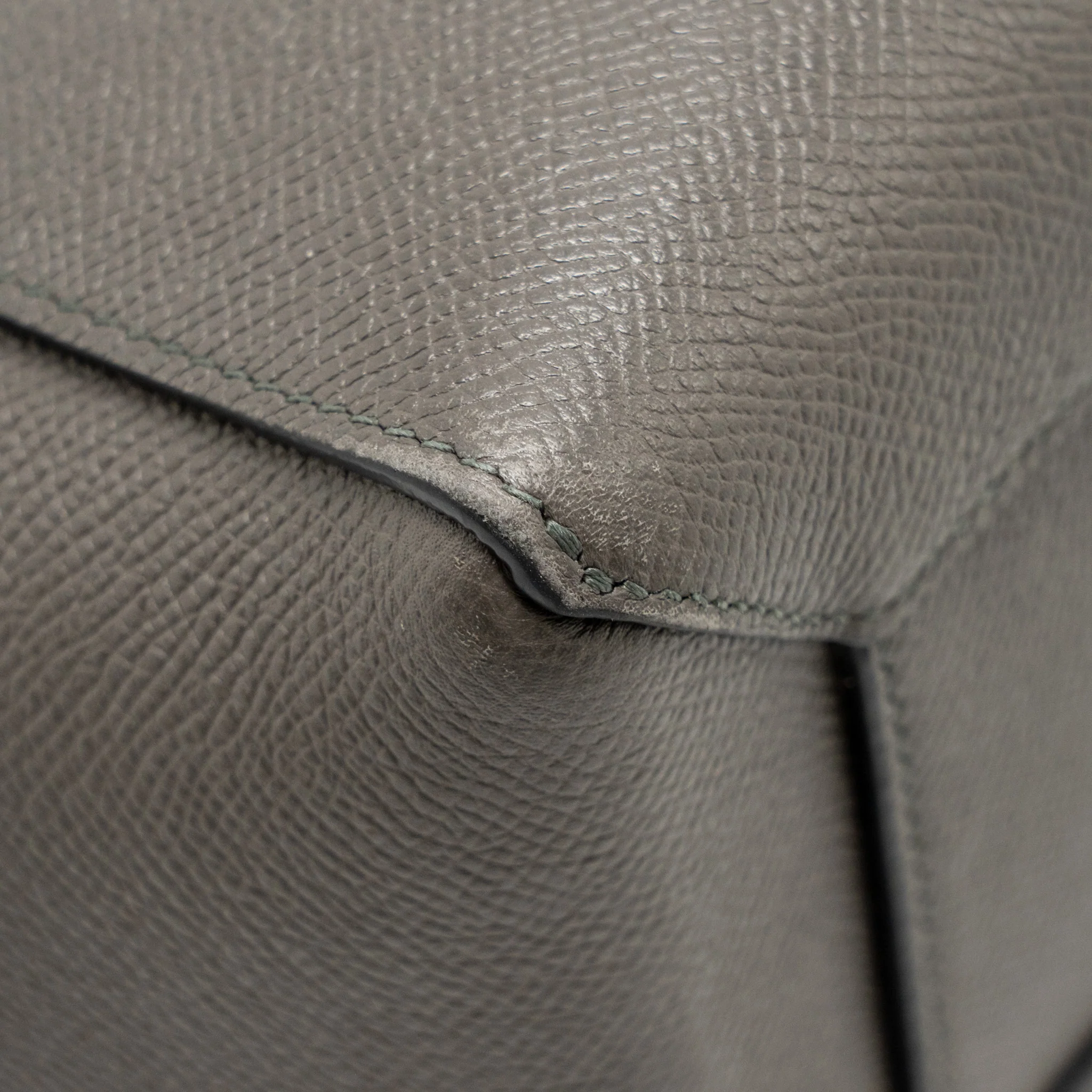 CELINE Micro Belt Bag Grained Calfskin Grey GHW - Image 11