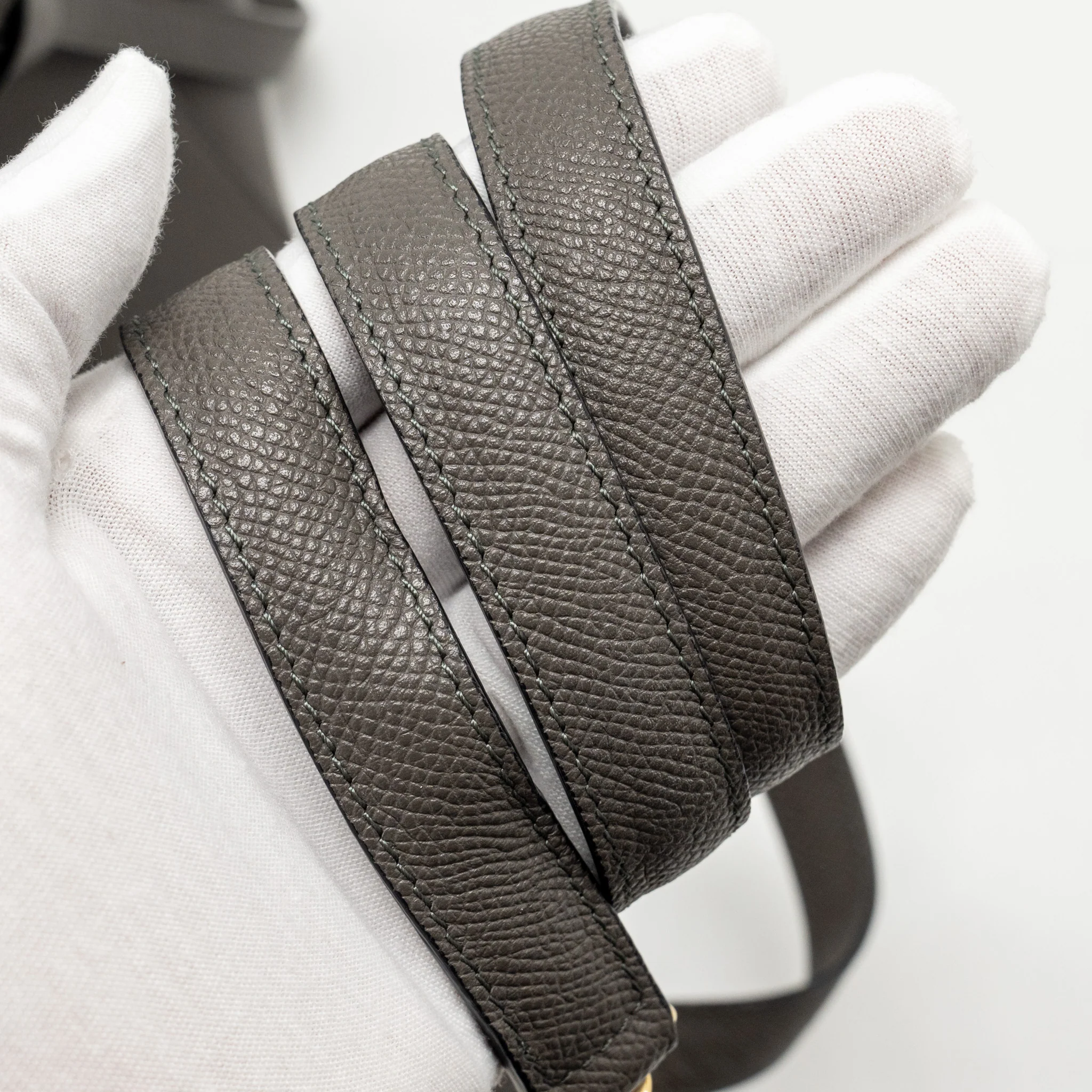 CELINE Micro Belt Bag Grained Calfskin Grey GHW - Image 17