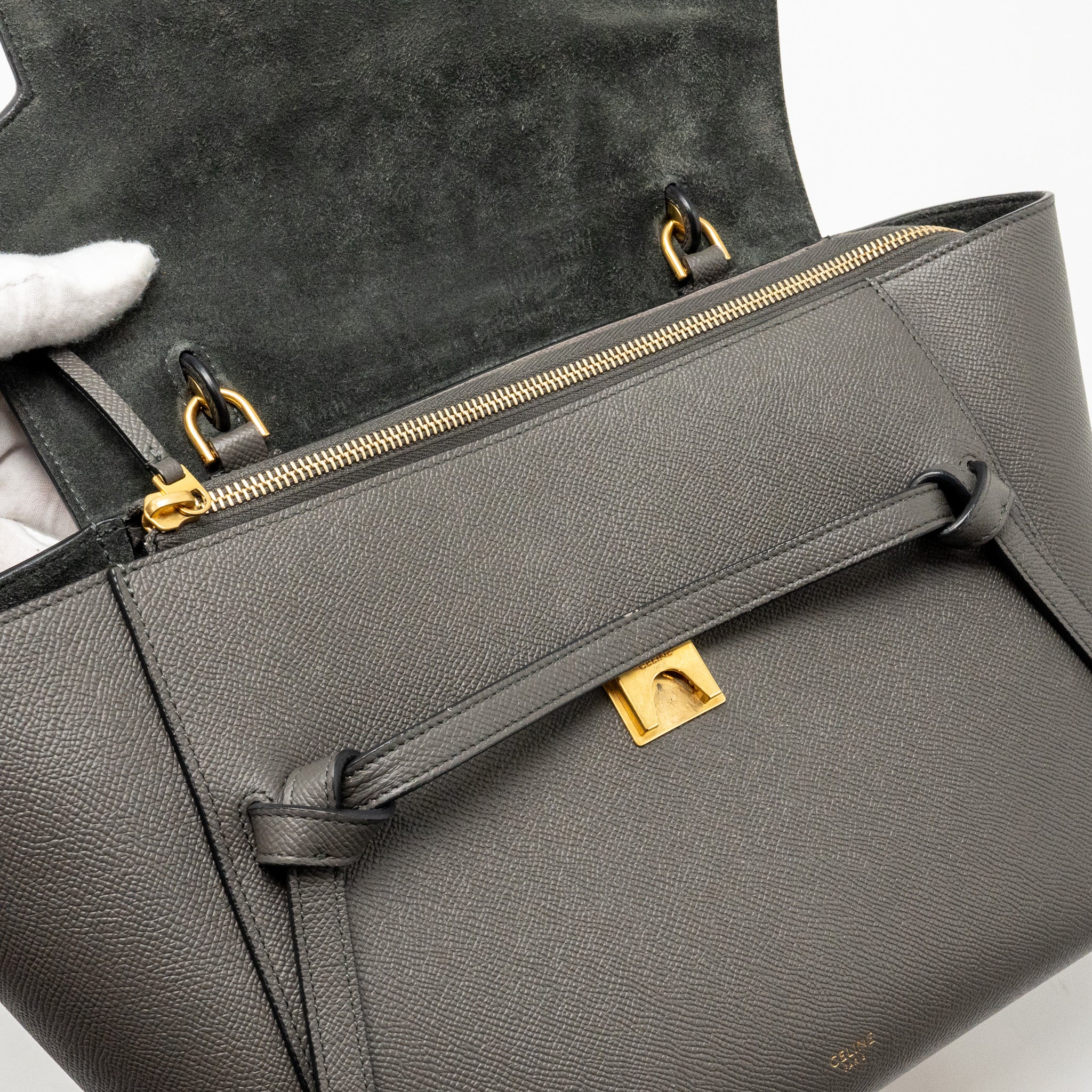 Celine Mini Belt Bag Calfskin Grey GHW - Image 14