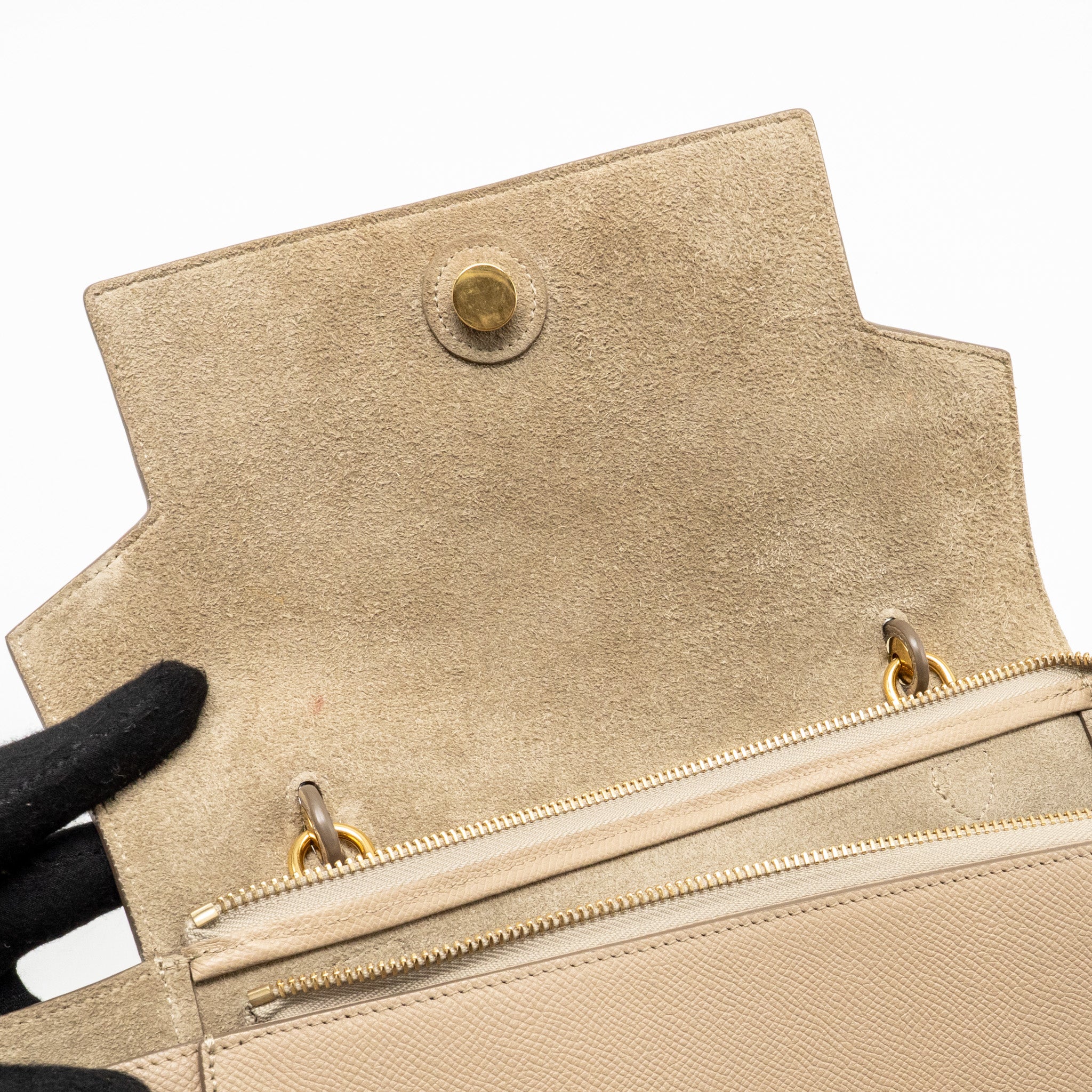 Celine Mini Belt Bag Grained Calfskin Light Taupe GHW - Image 14