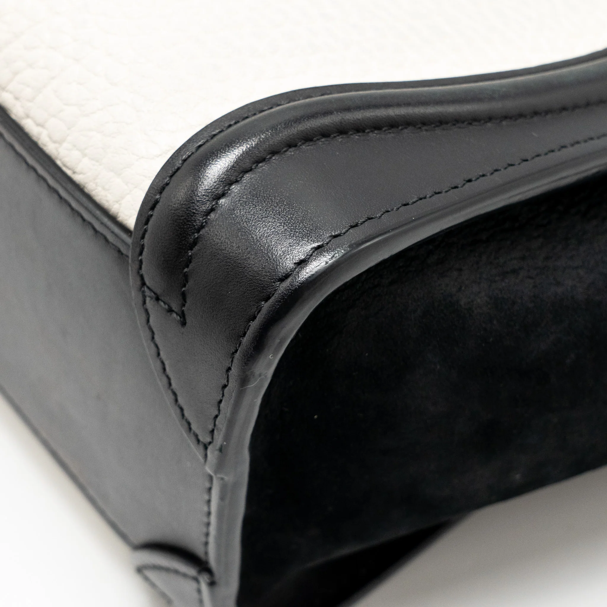 Celine Nano Luggage bag calfskin black / white GHW - Image 10