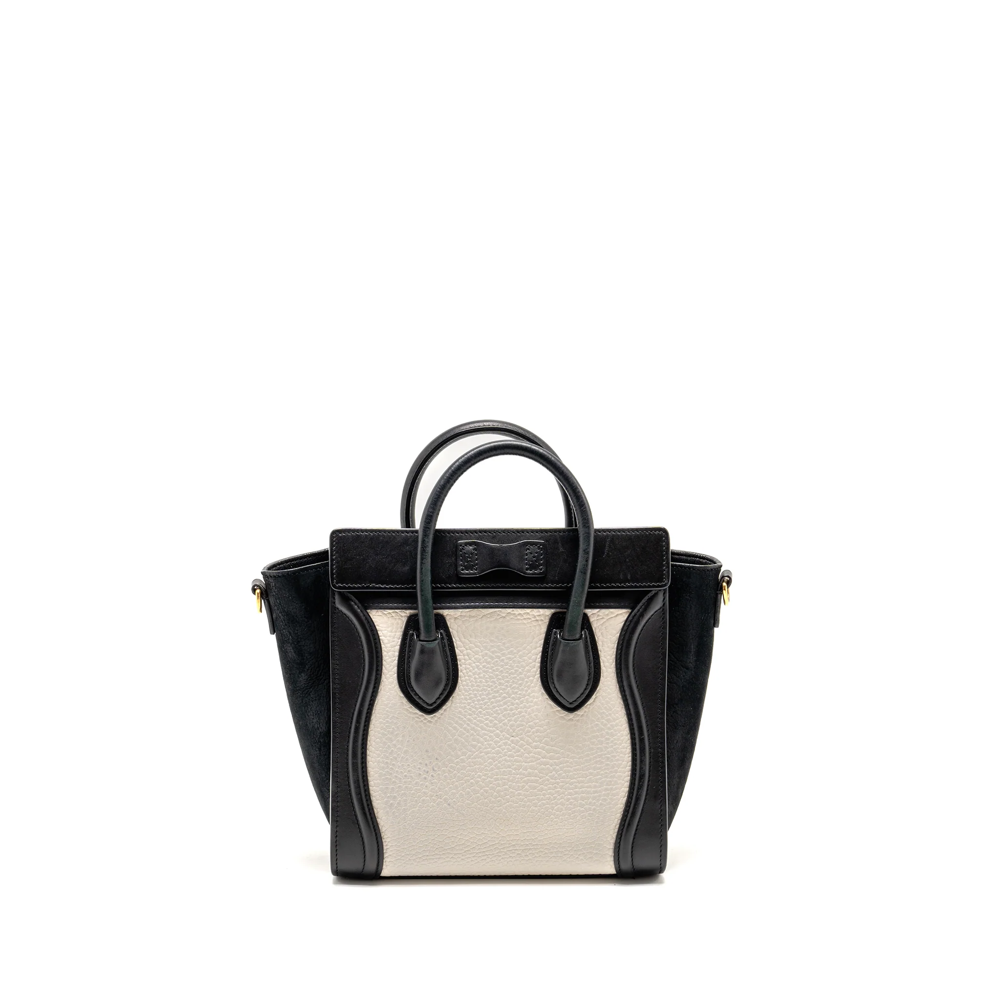 Celine Nano Luggage bag calfskin black / white GHW - Image 2