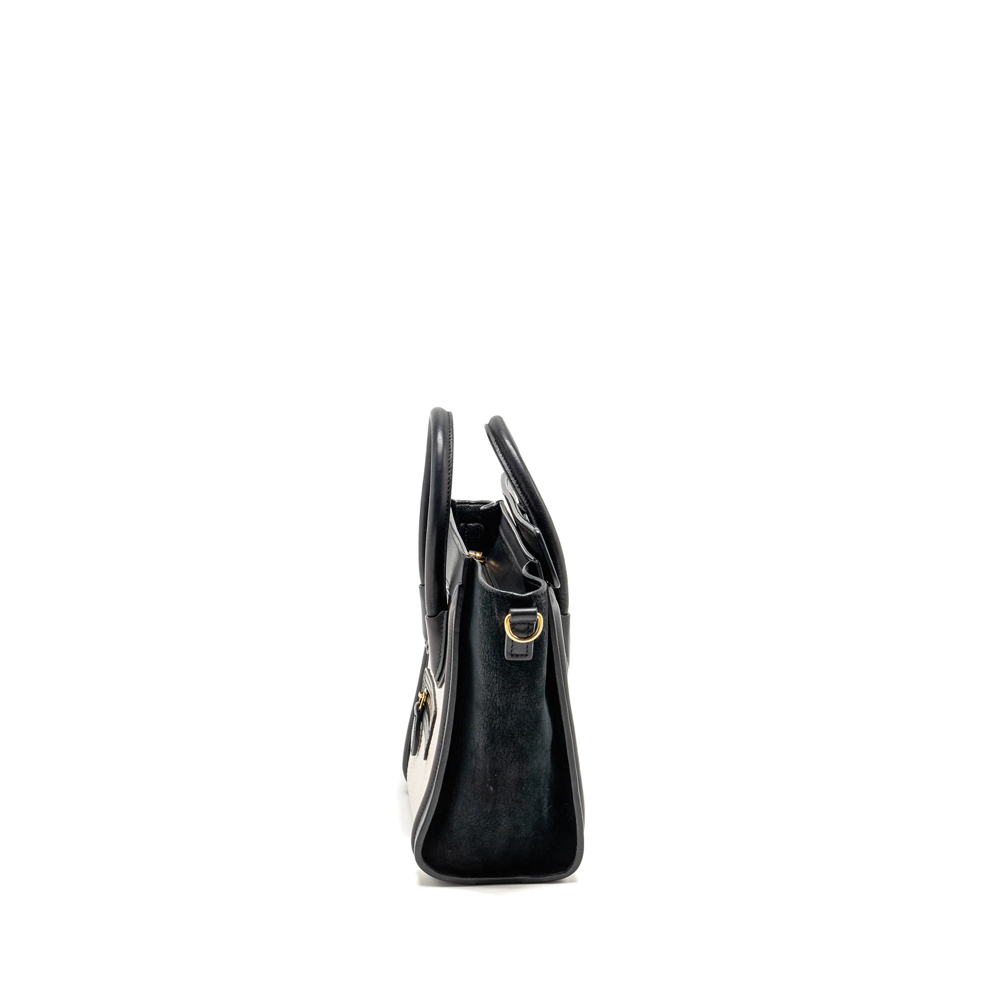 Celine Nano Luggage bag calfskin black / white GHW - Image 3