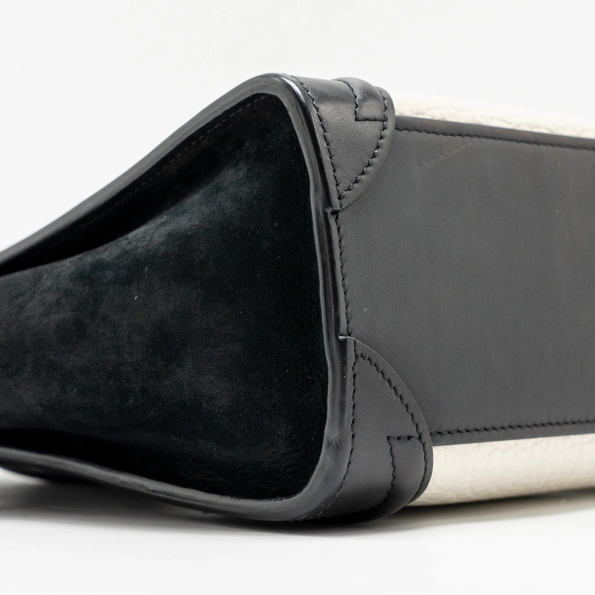 Celine Nano Luggage bag calfskin black / white GHW - Image 6