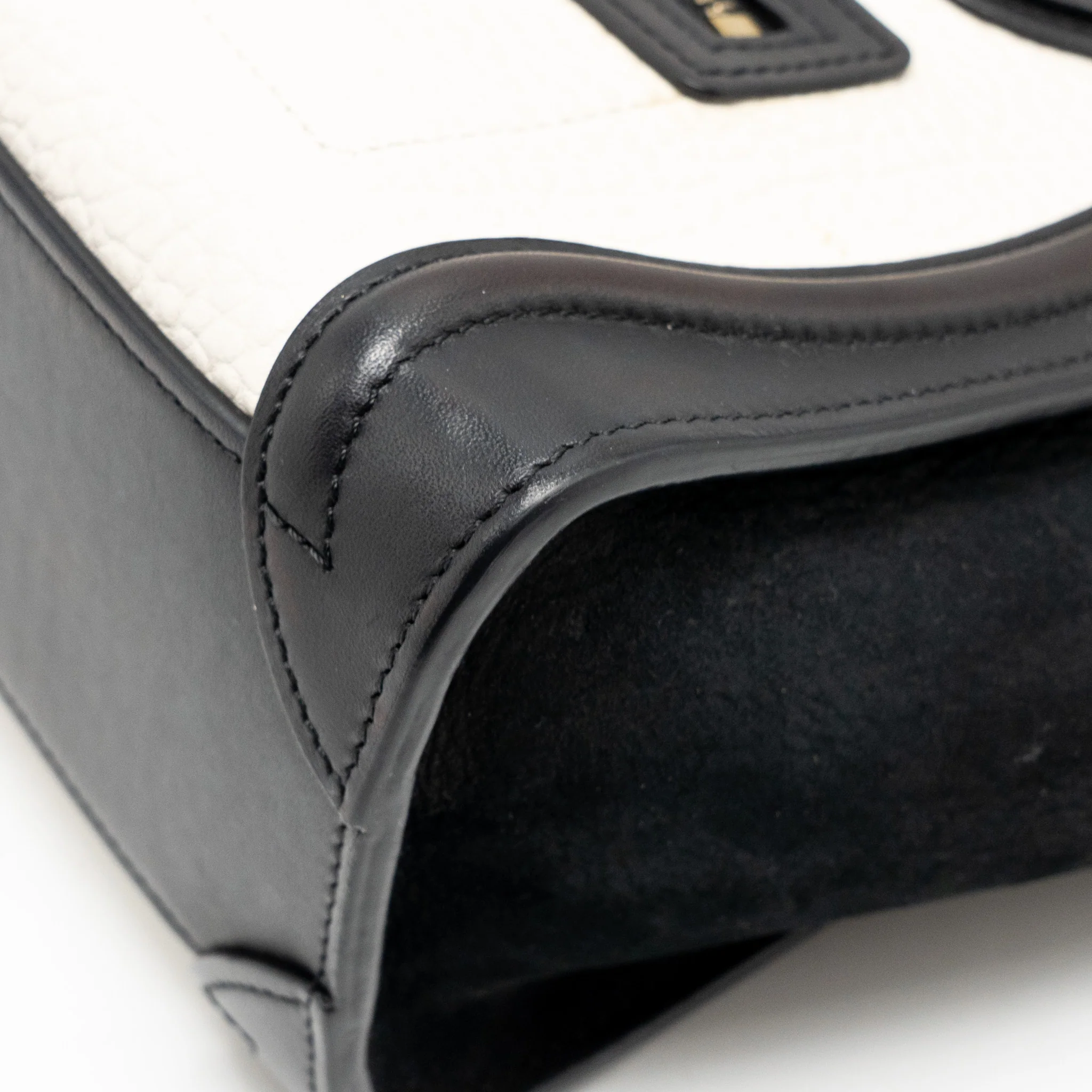 Celine Nano Luggage bag calfskin black / white GHW - Image 8
