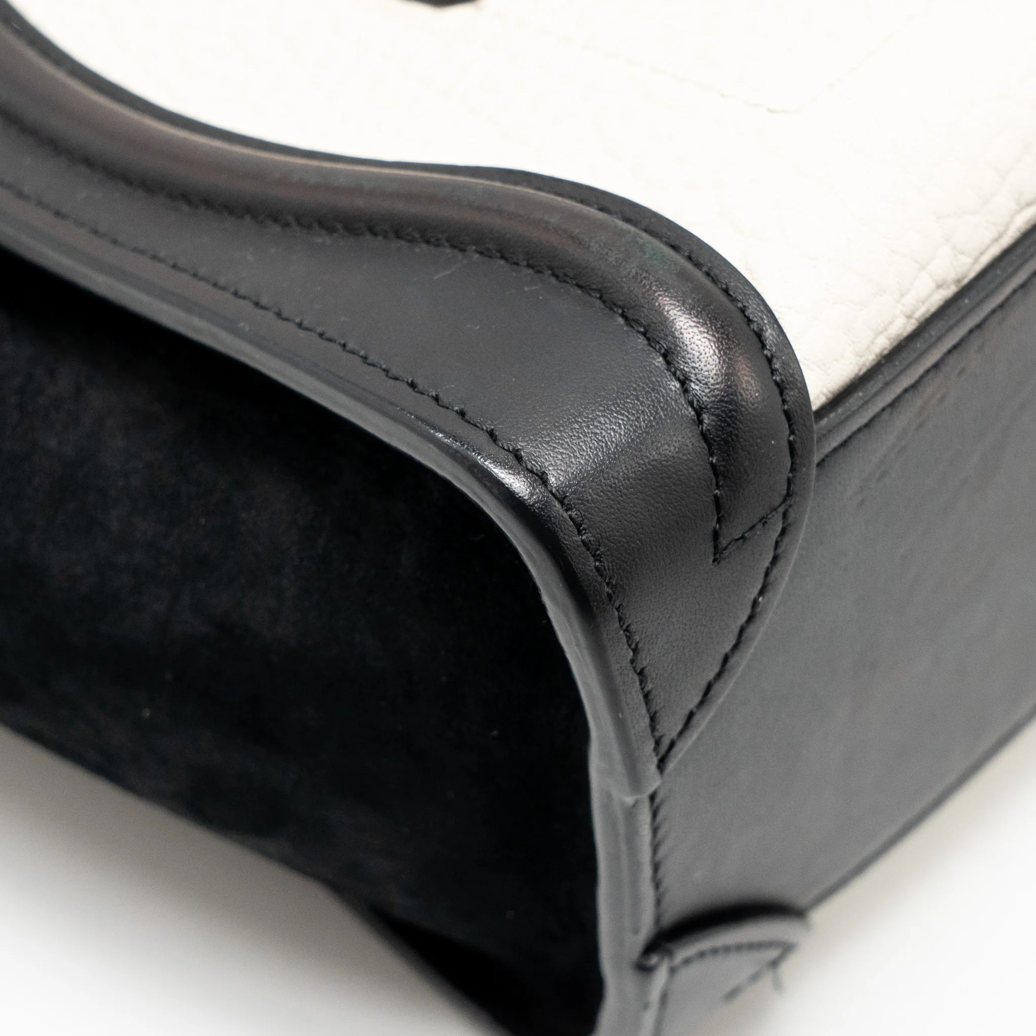 Celine Nano Luggage bag calfskin black / white GHW - Image 9