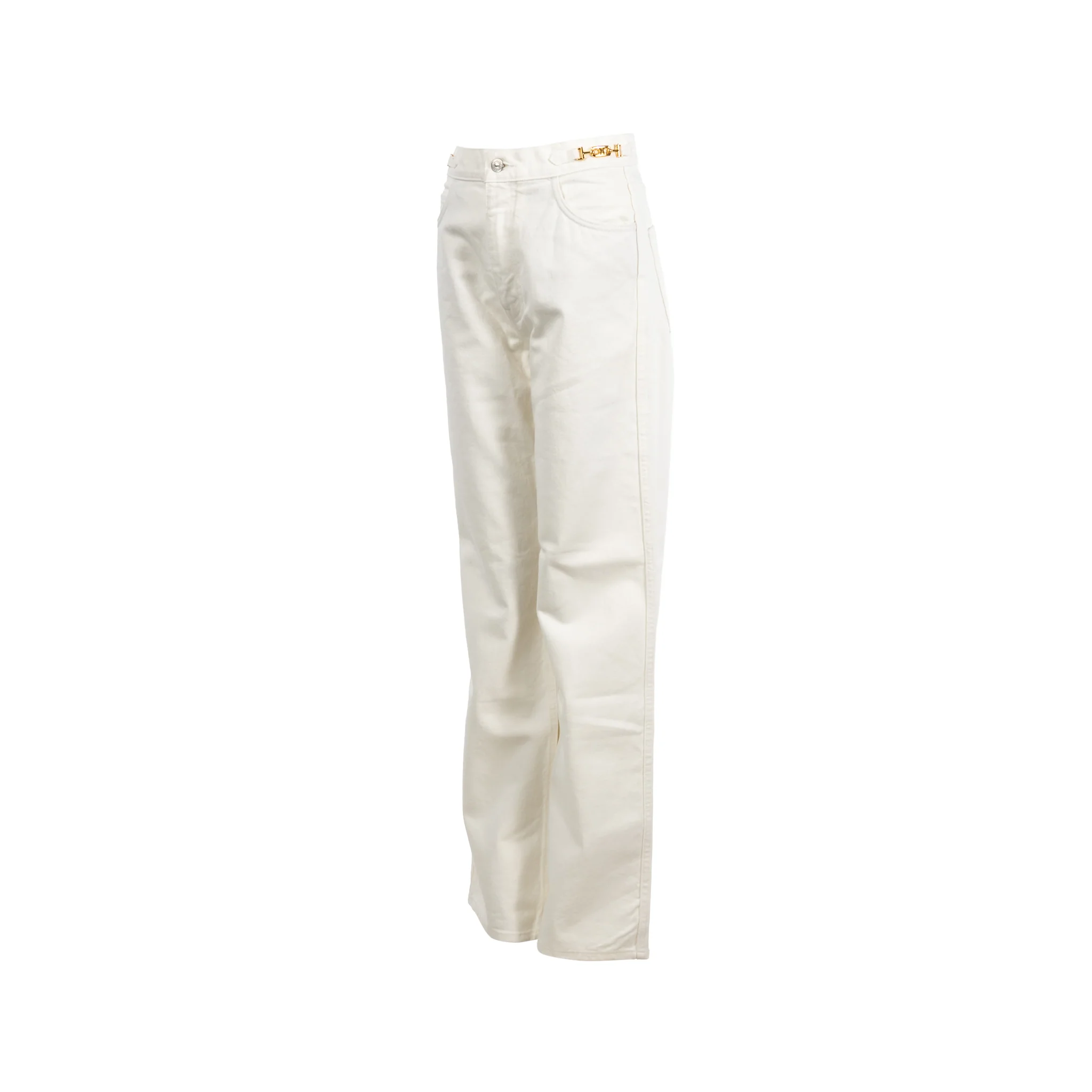 Celine size 28 Jane Flared Jeans Optic White Wash Denim - Image 3