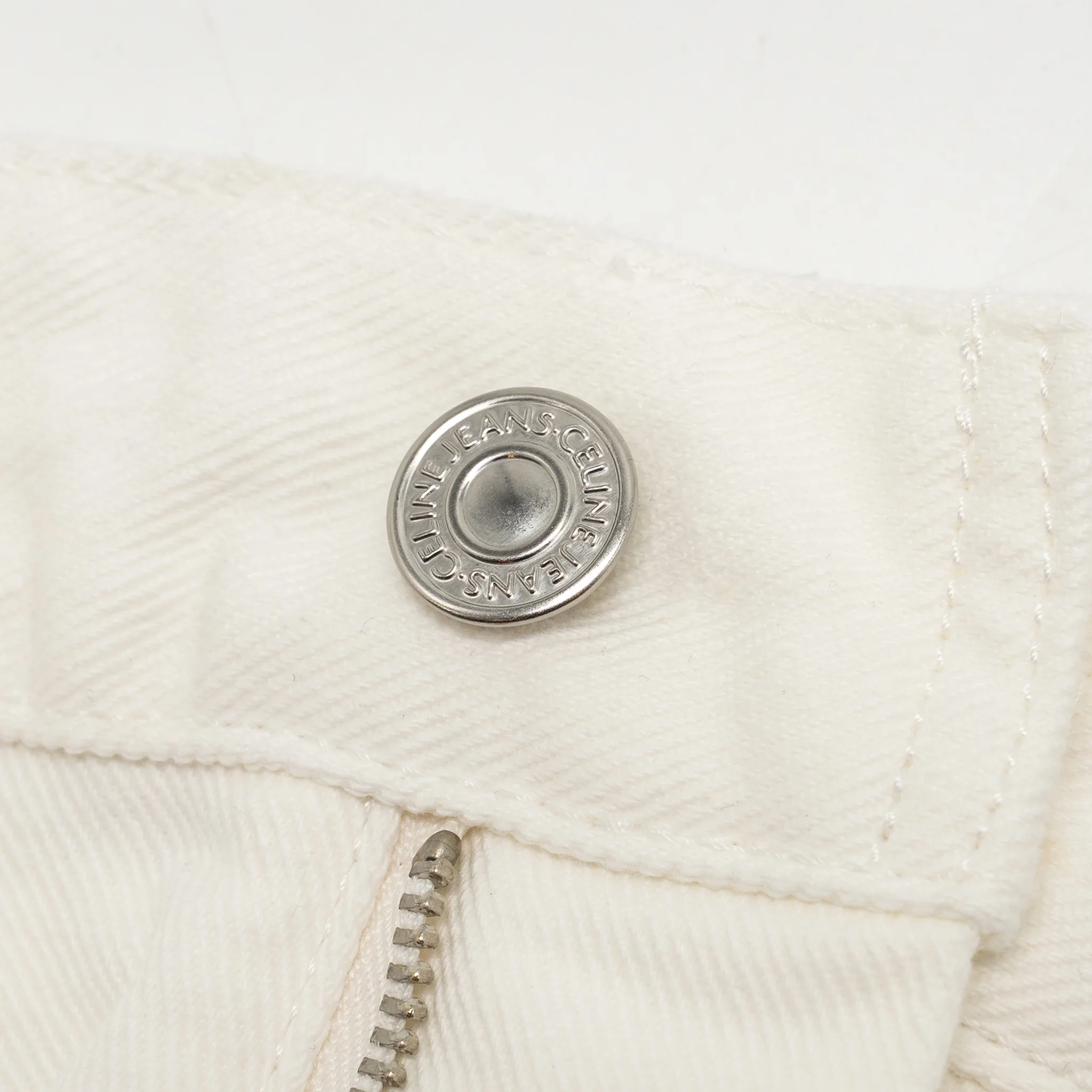 Celine size 28 Jane Flared Jeans Optic White Wash Denim - Image 5