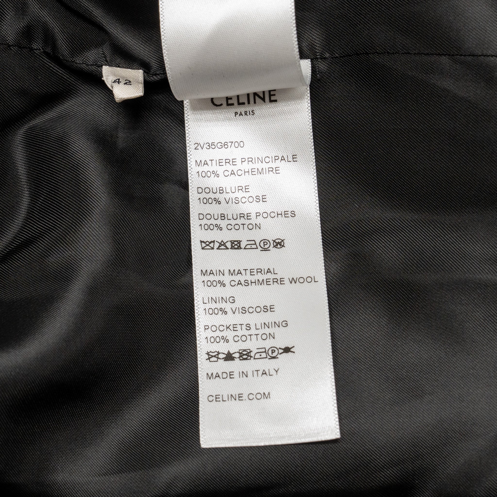 Celine Size 42 Stadium Hooded Jacket Cashmere Midnight Black SHW - Image 7