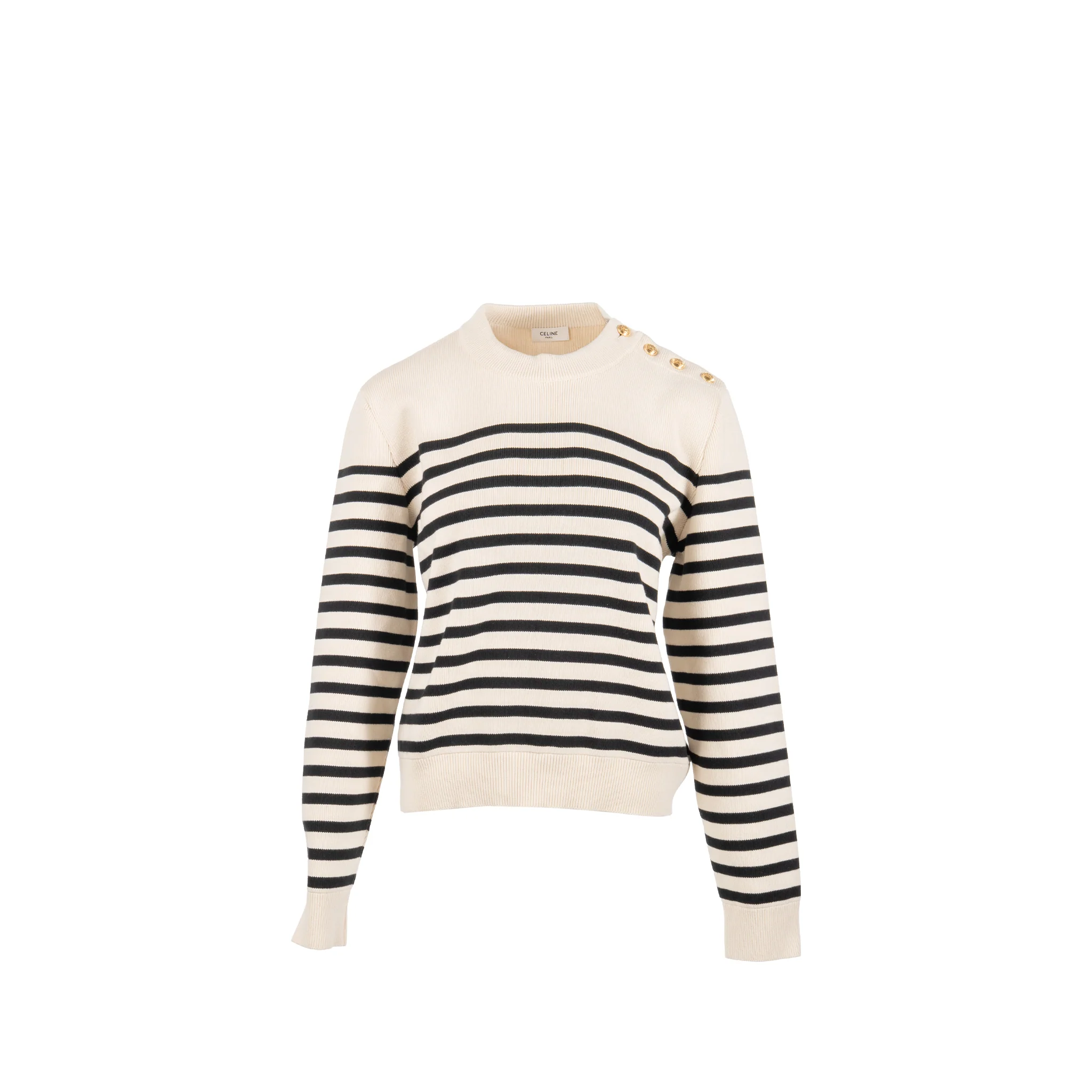 Celine Size L Crew Neck Mariniere Sweater Cotton Multicoloured