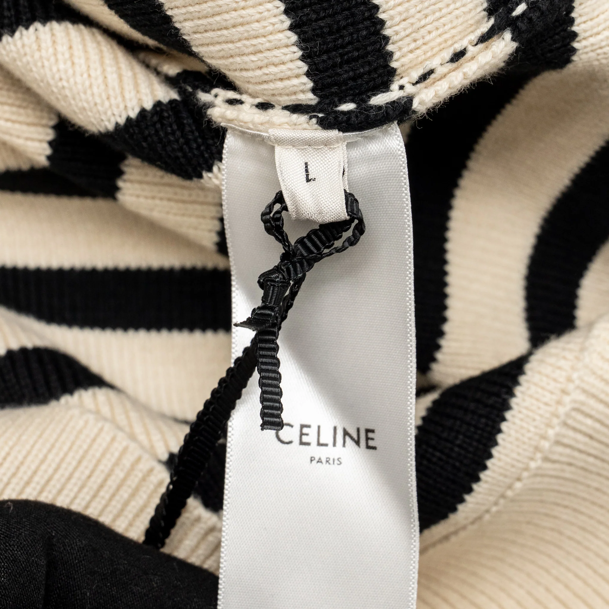 Celine Size L Crew Neck Mariniere Sweater Cotton Multicoloured - Image 6