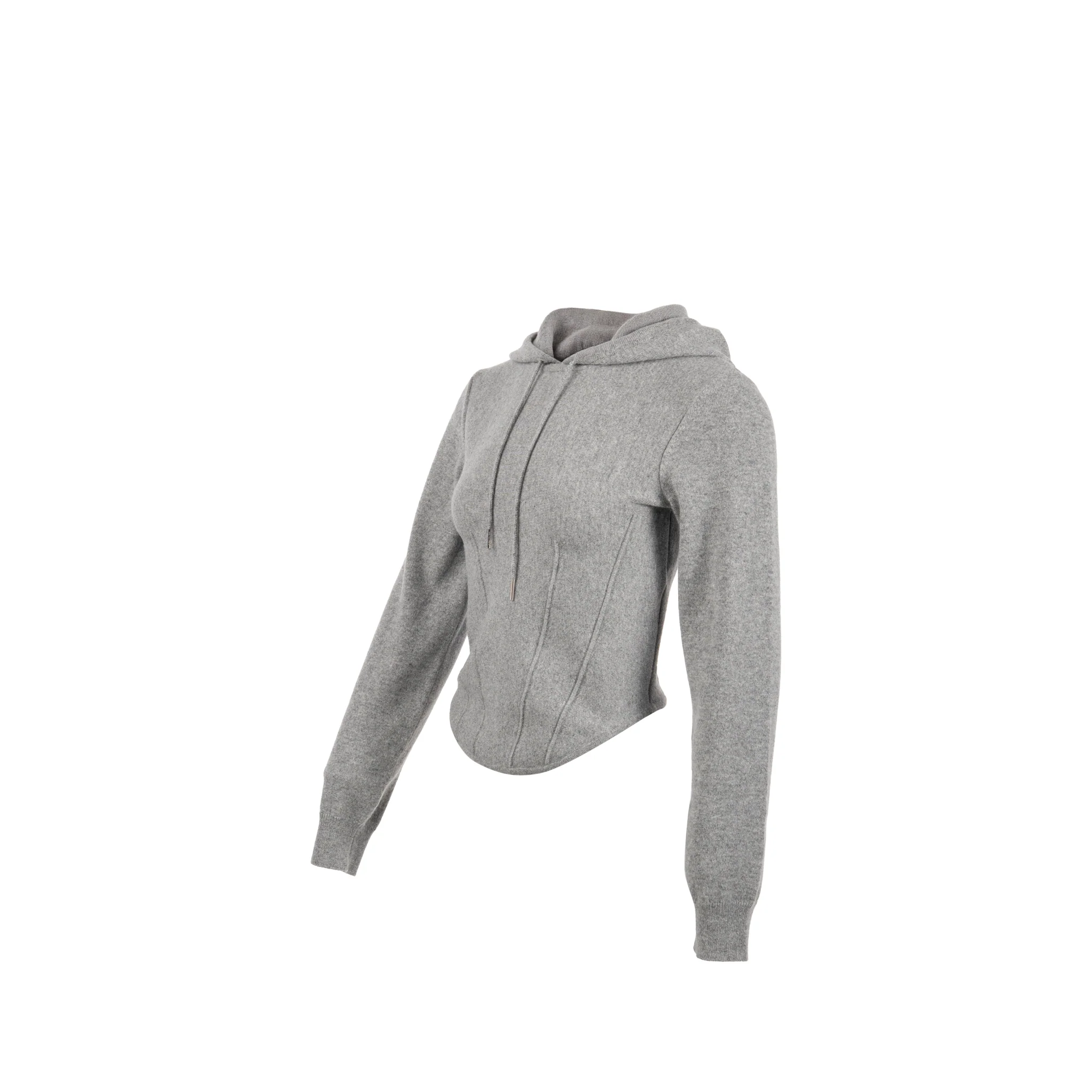 Celine Size S Cropped Hooded Sweater Cashmere Grey - Image 2