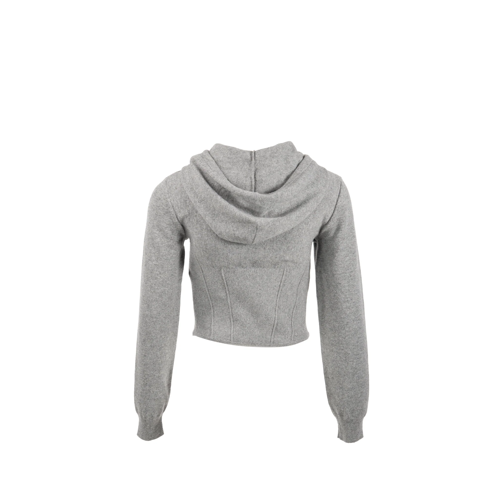 Celine Size S Cropped Hooded Sweater Cashmere Grey - Image 3