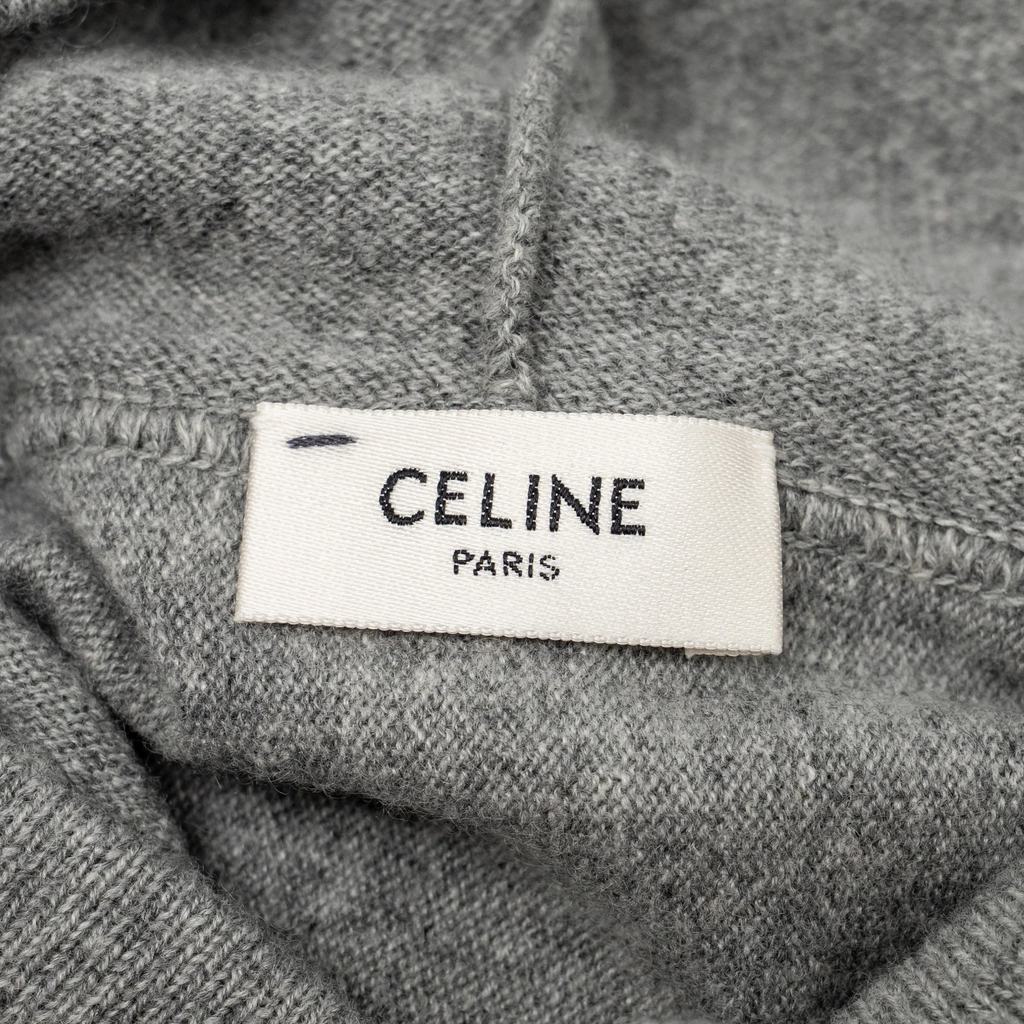 Celine Size S Cropped Hooded Sweater Cashmere Grey - Image 4