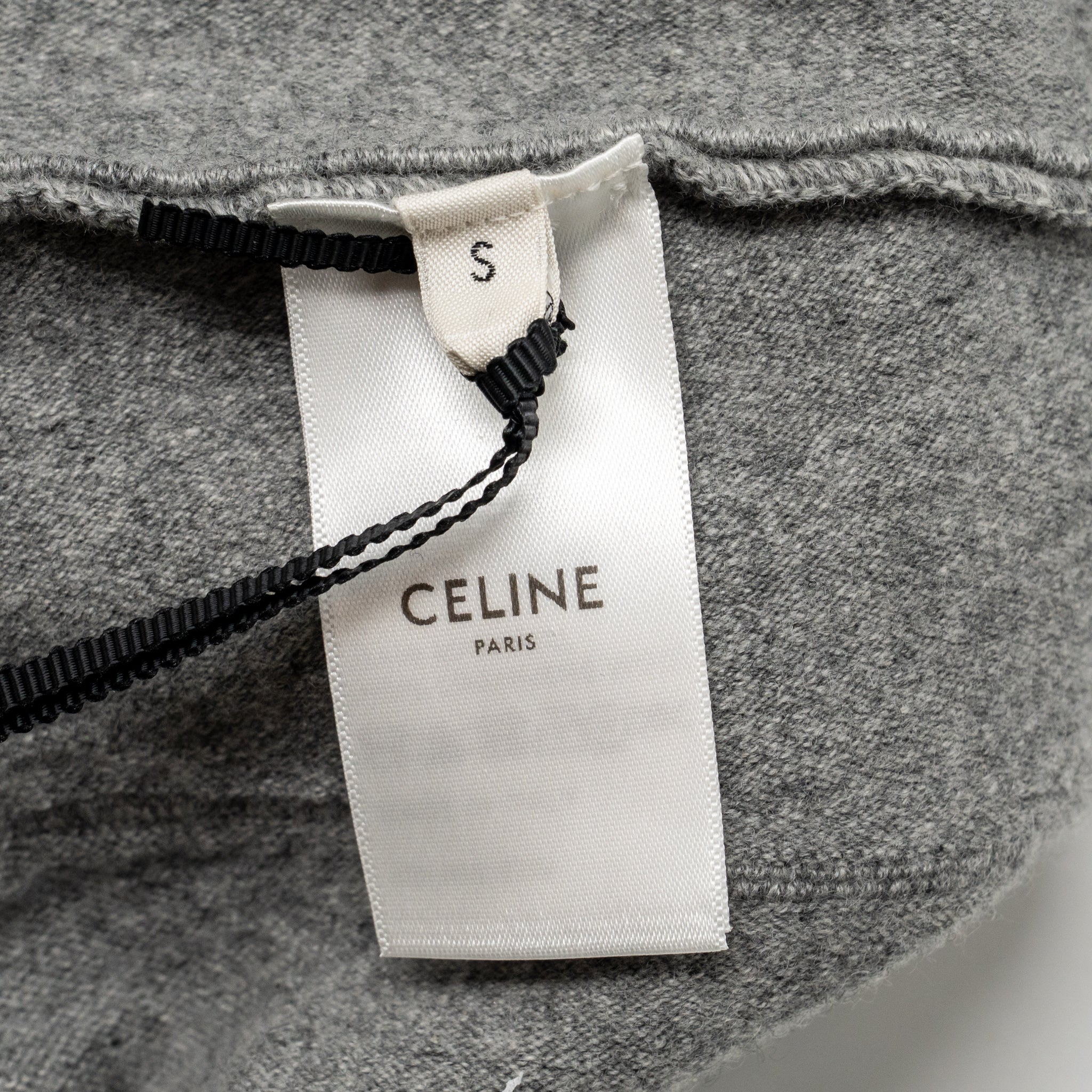 Celine Size S Cropped Hooded Sweater Cashmere Grey - Image 5