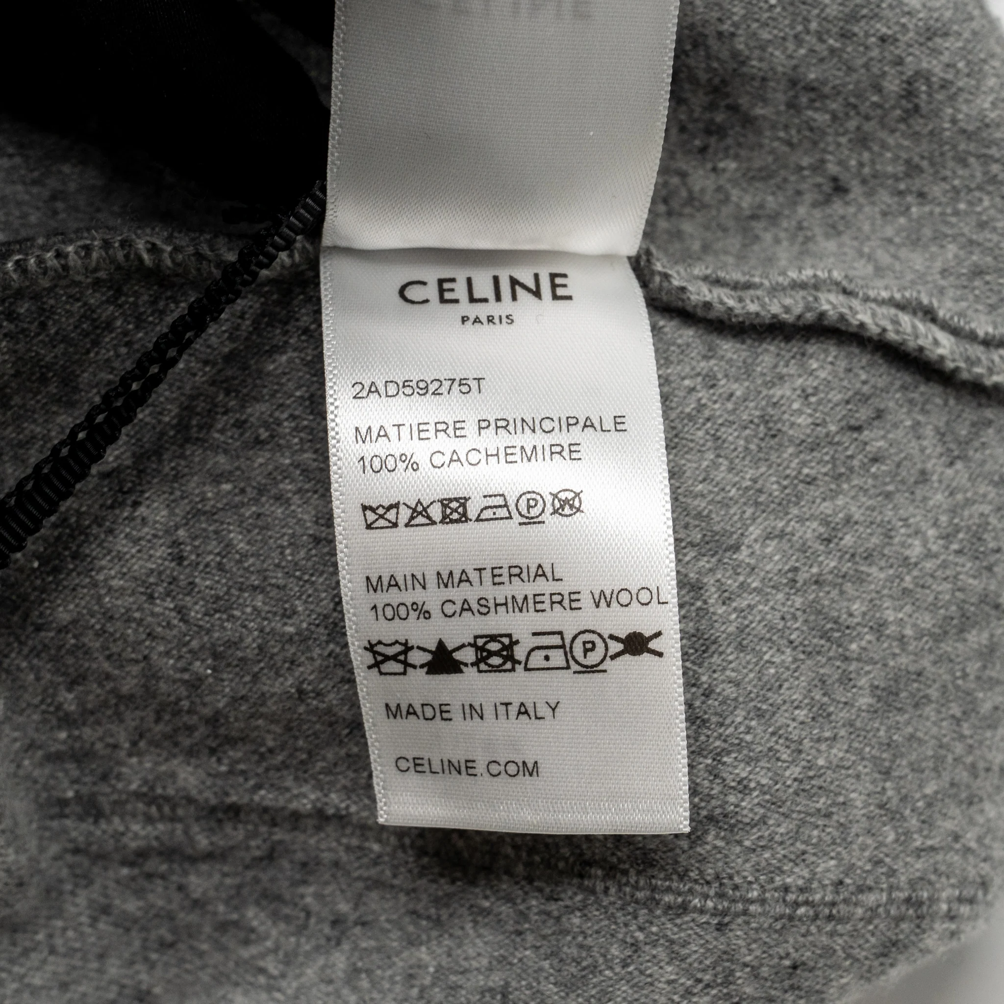 Celine Size S Cropped Hooded Sweater Cashmere Grey - Image 6