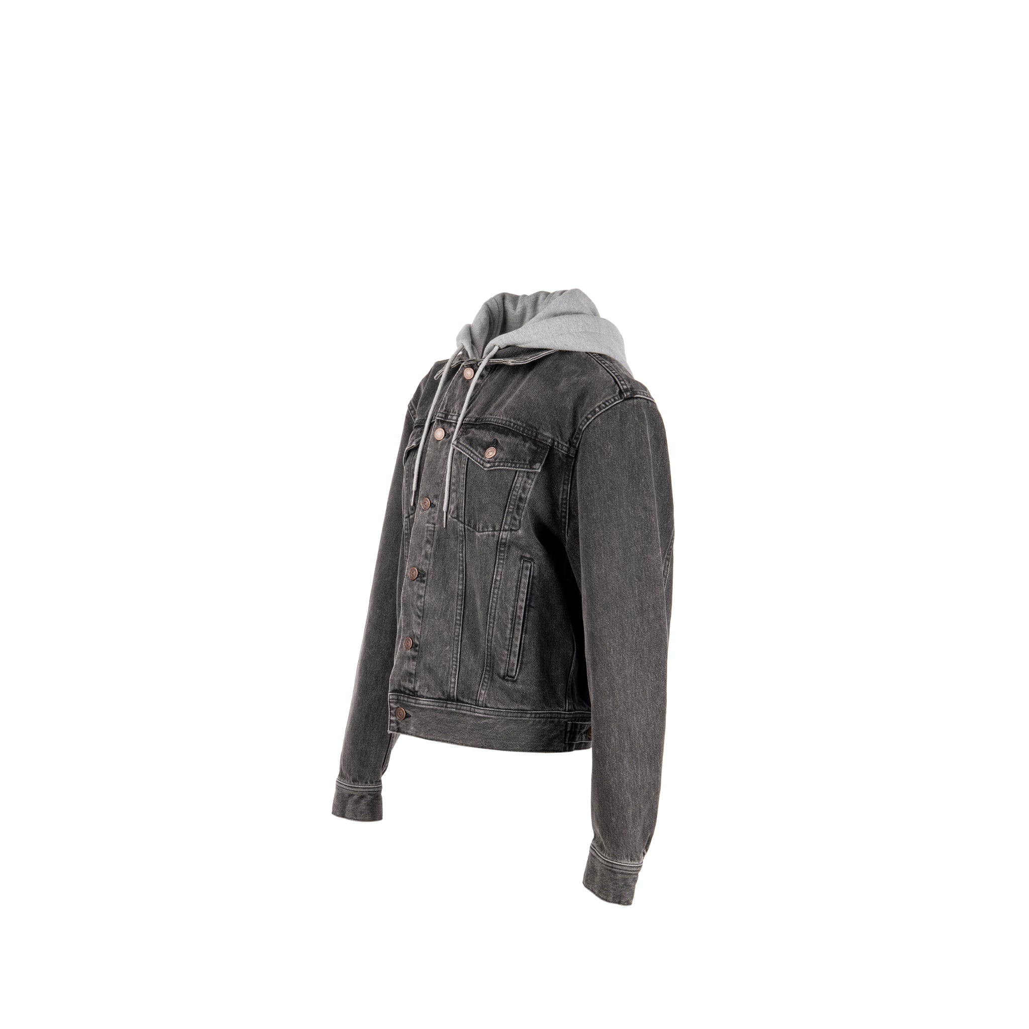 Celine Size S Hooded Trucker Denim Jacket Wash Denim Charcoal - Image 3