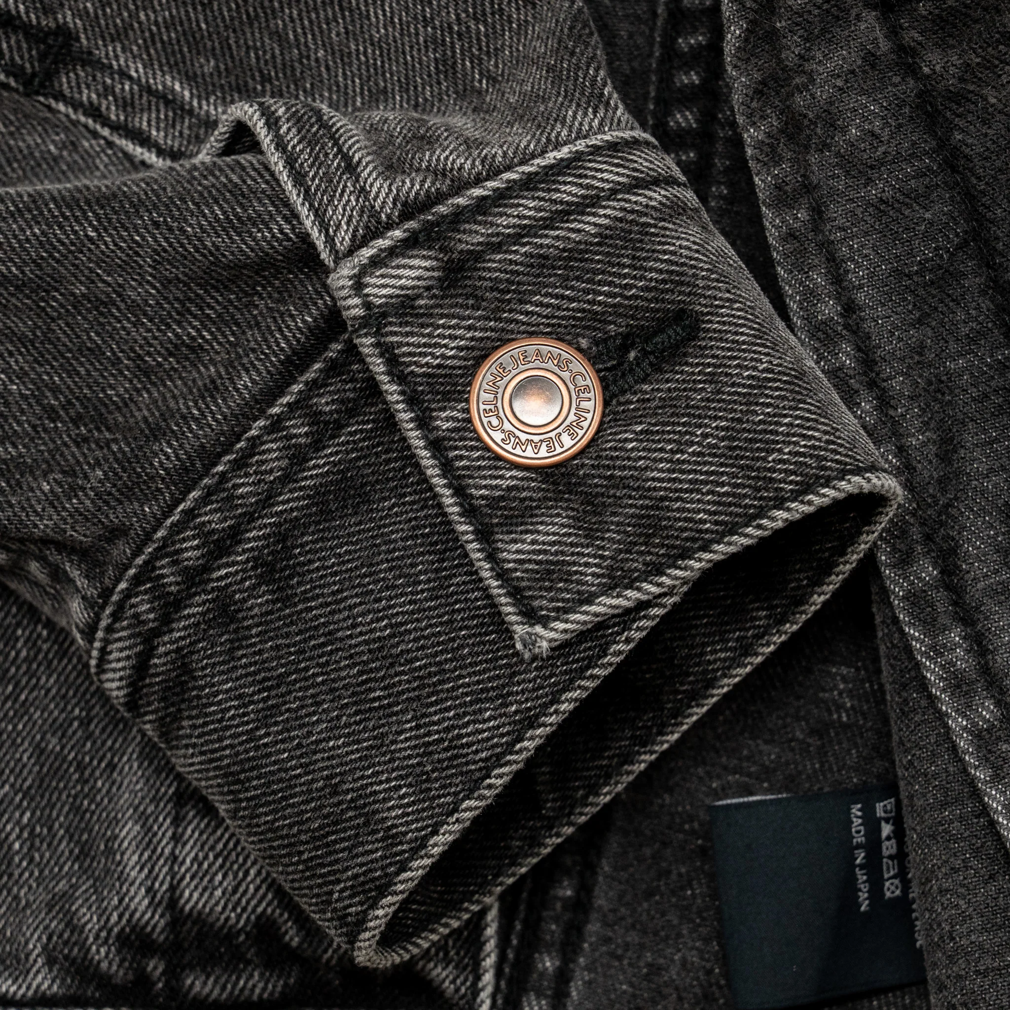 Celine Size S Hooded Trucker Denim Jacket Wash Denim Charcoal - Image 5