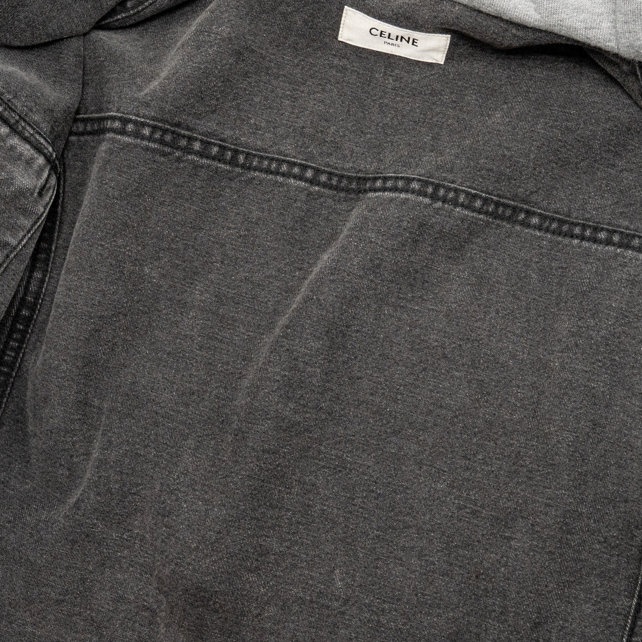 Celine Size S Hooded Trucker Denim Jacket Wash Denim Charcoal - Image 6