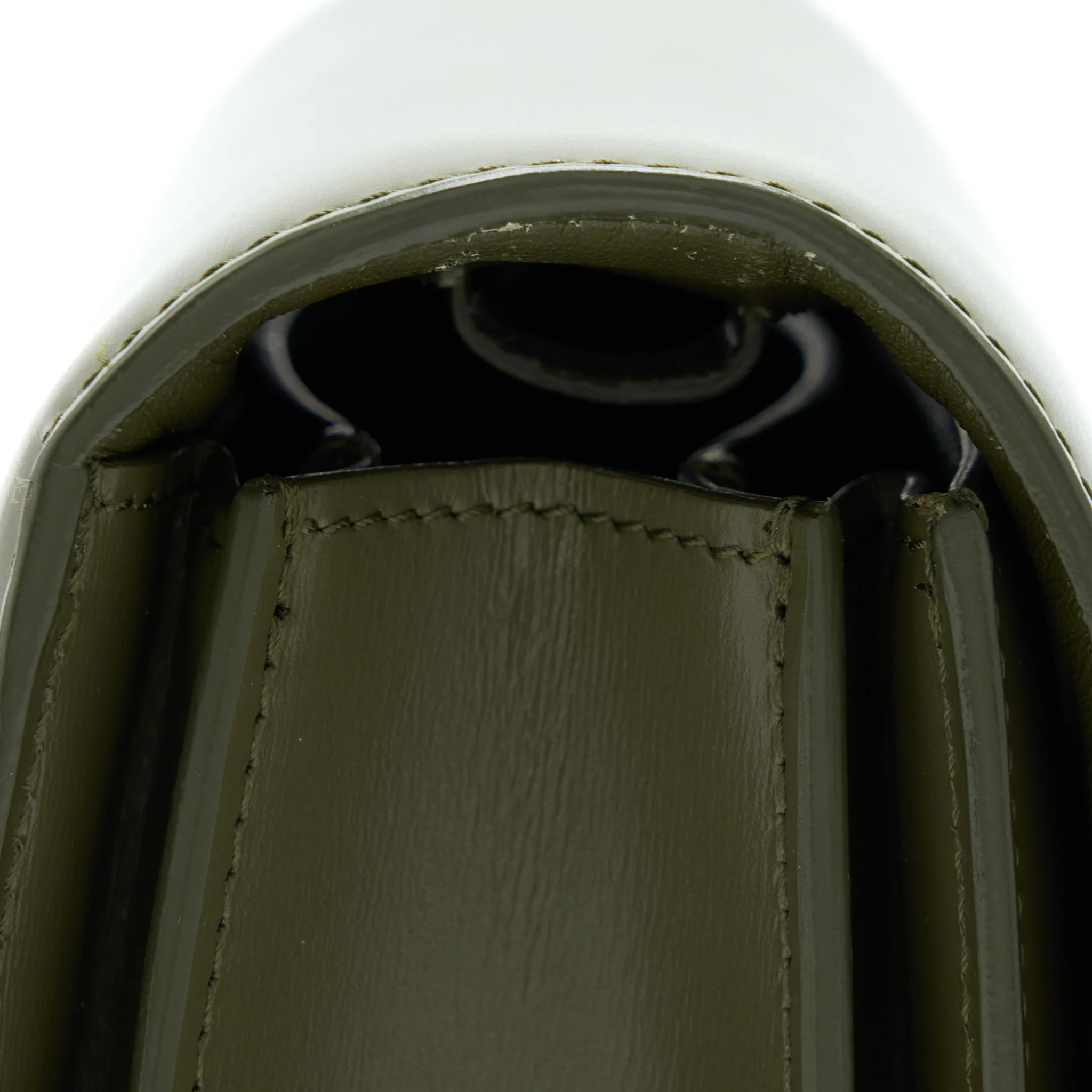 Celine Small Classic Bag Box Calfskin Army Green GHW - Image 12